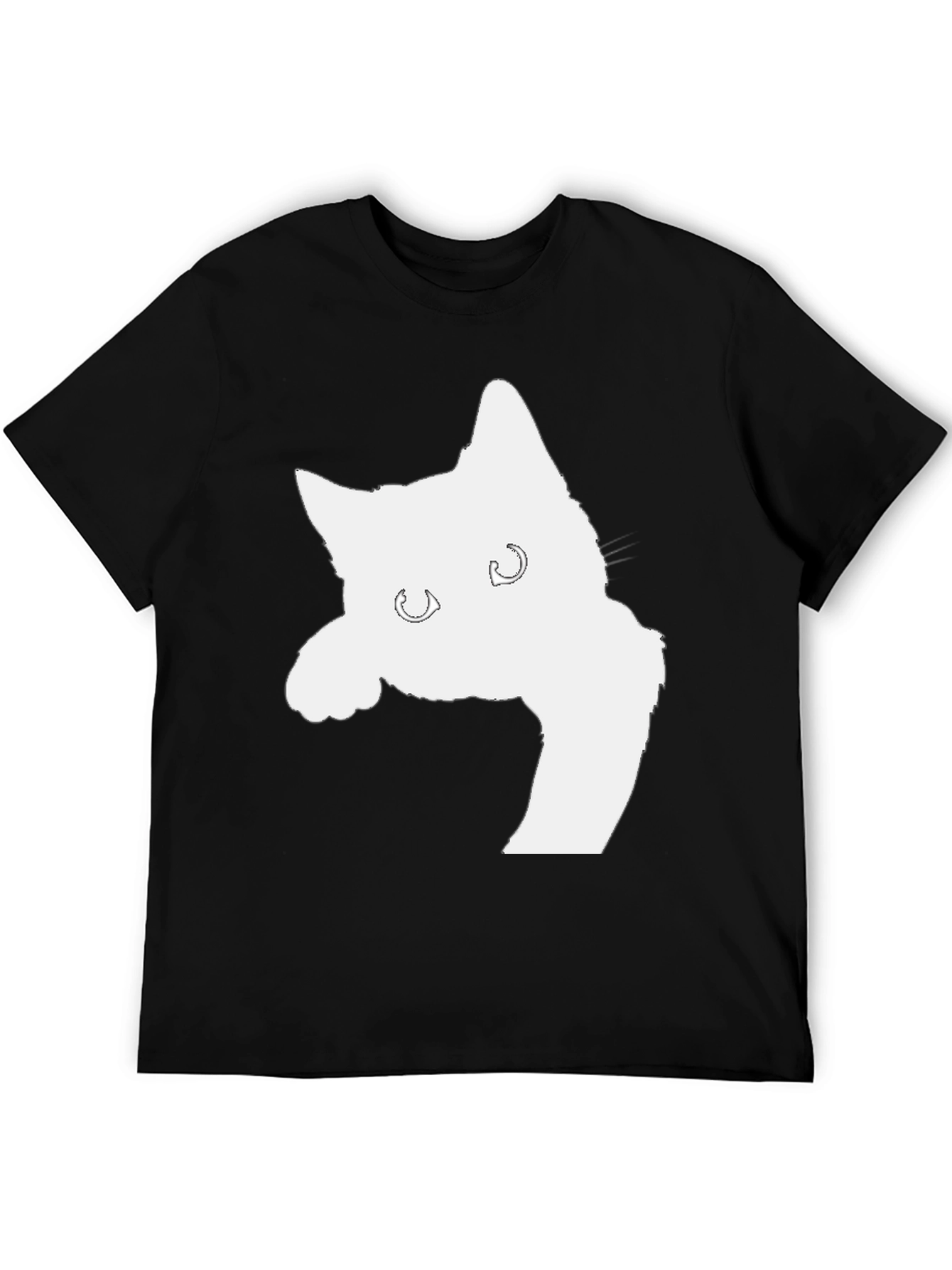 Black Cat Silhouette Graphic T-Shirt