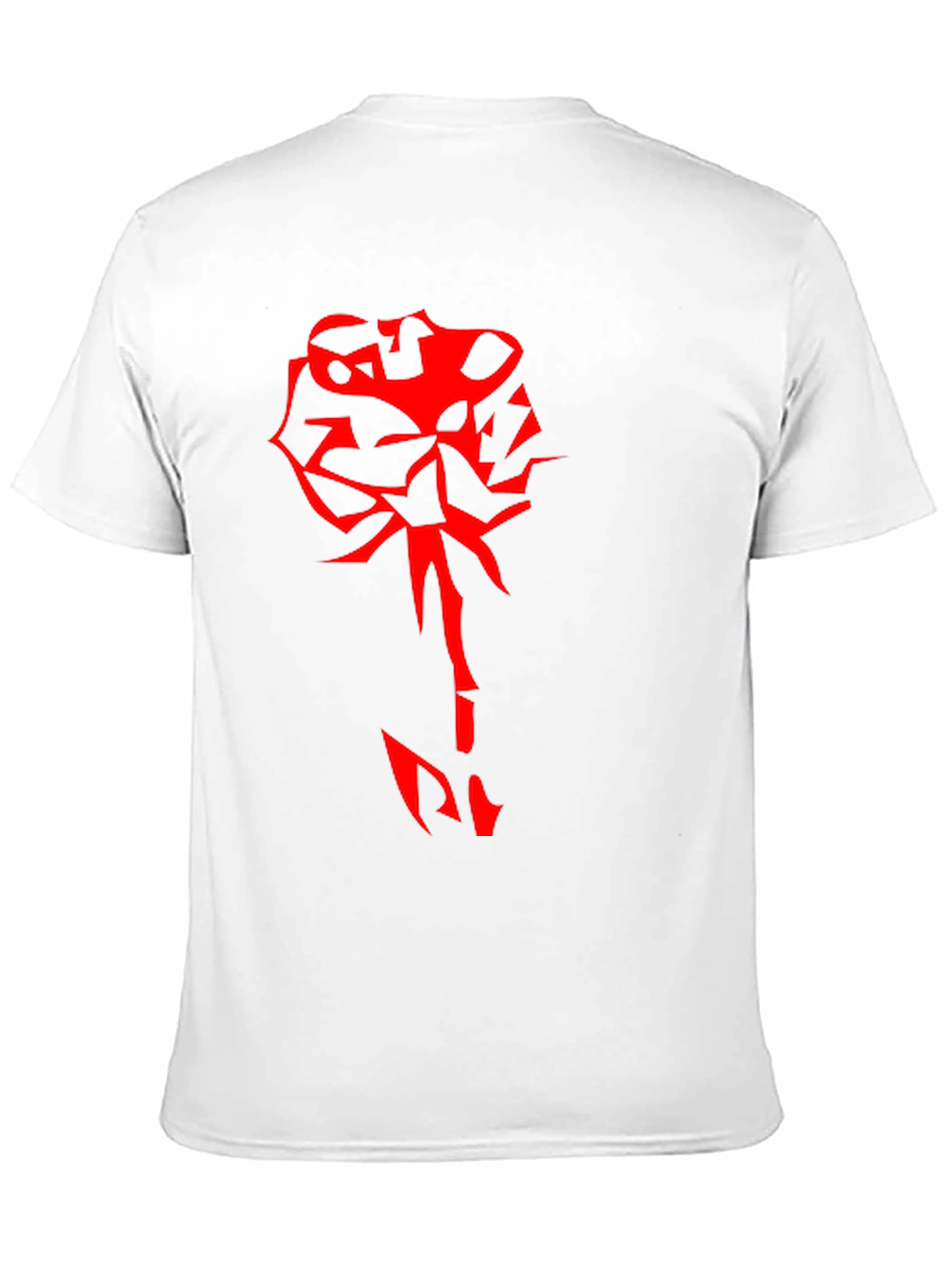 Edgy Red Rose Graphic Black T-Shirt