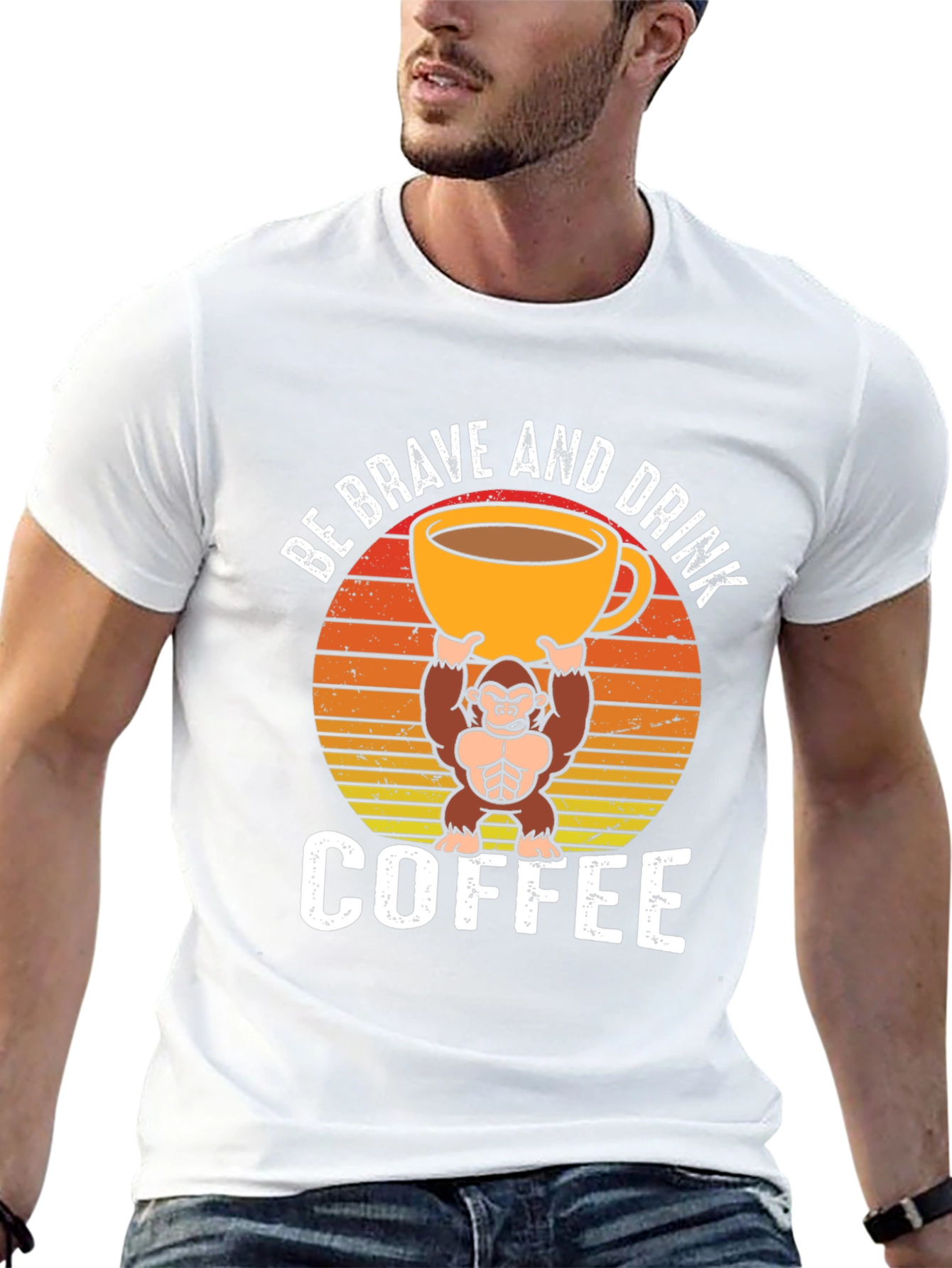 Be Brave and Drink Coffee Graphic T-Shirt