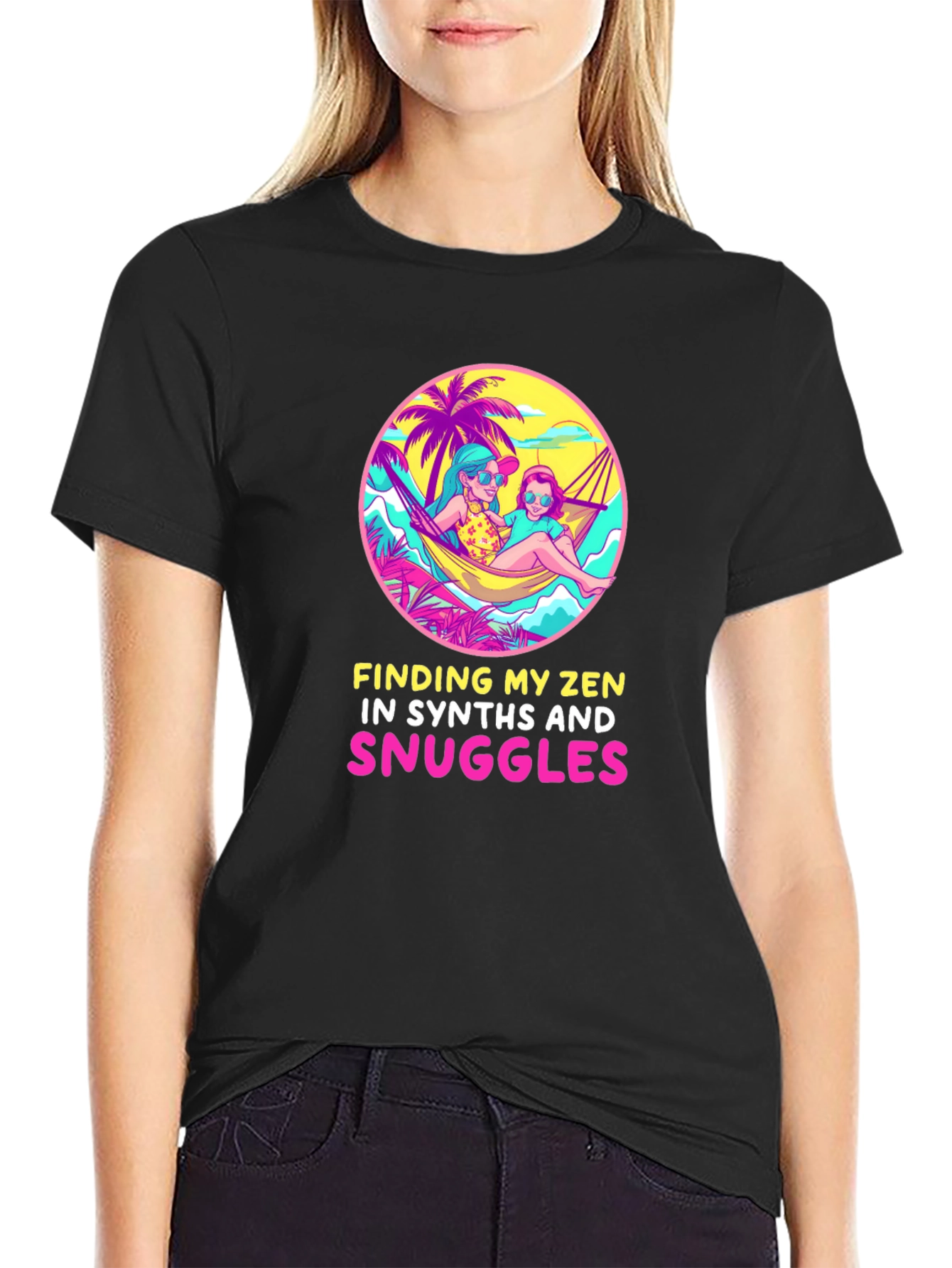 Zen Synthesizer Snuggles Graphic Tee