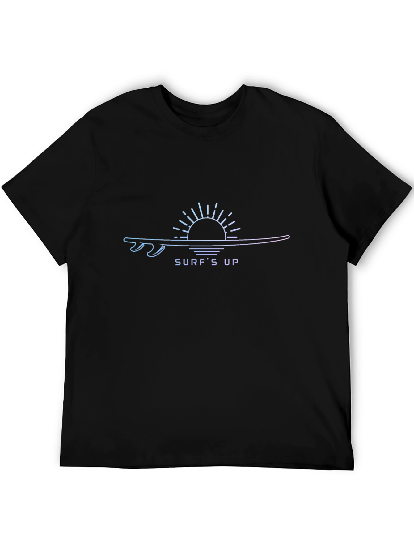 Surfs Up Graphic Tee - Black Cotton T-Shirt