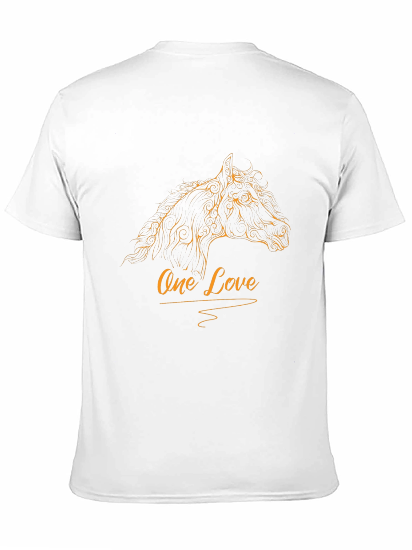 Mens Black T-Shirt with One Love Horse Design