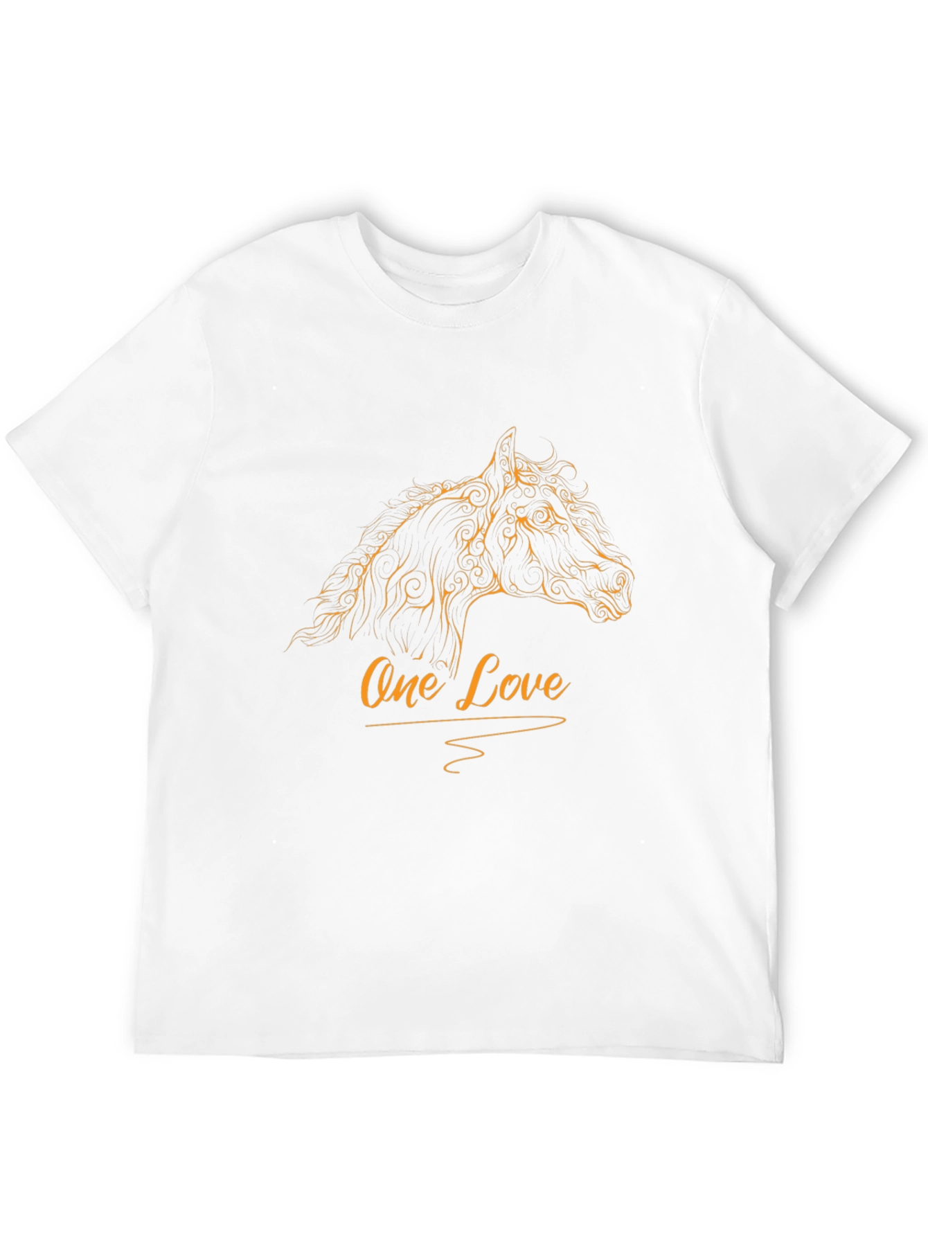 Mens Black T-Shirt with One Love Horse Design