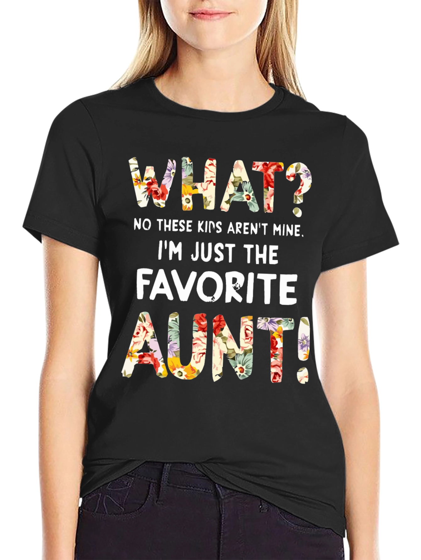Favorite Aunt Floral Graphic T-Shirt