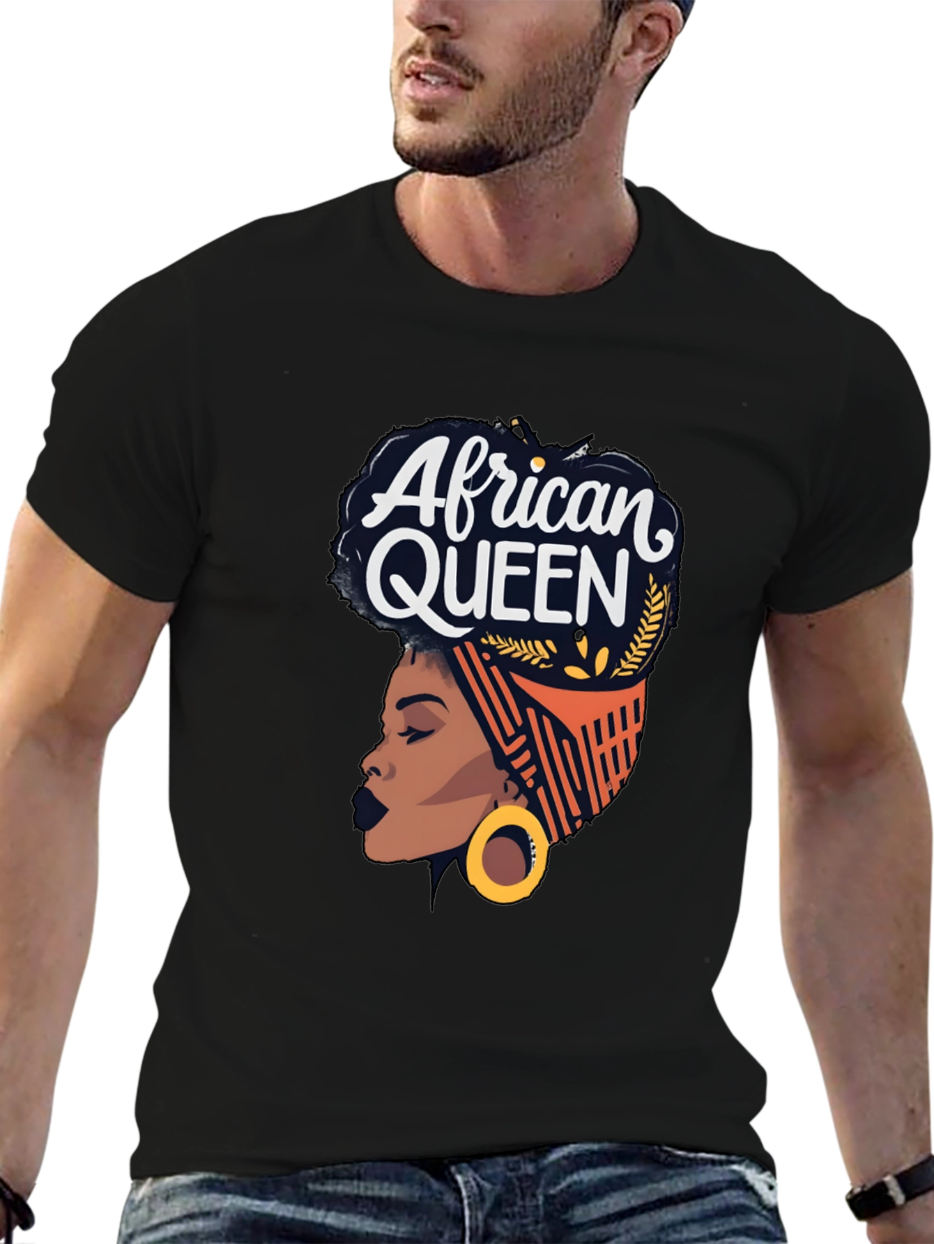 African Queen Graphic T-Shirt - Black