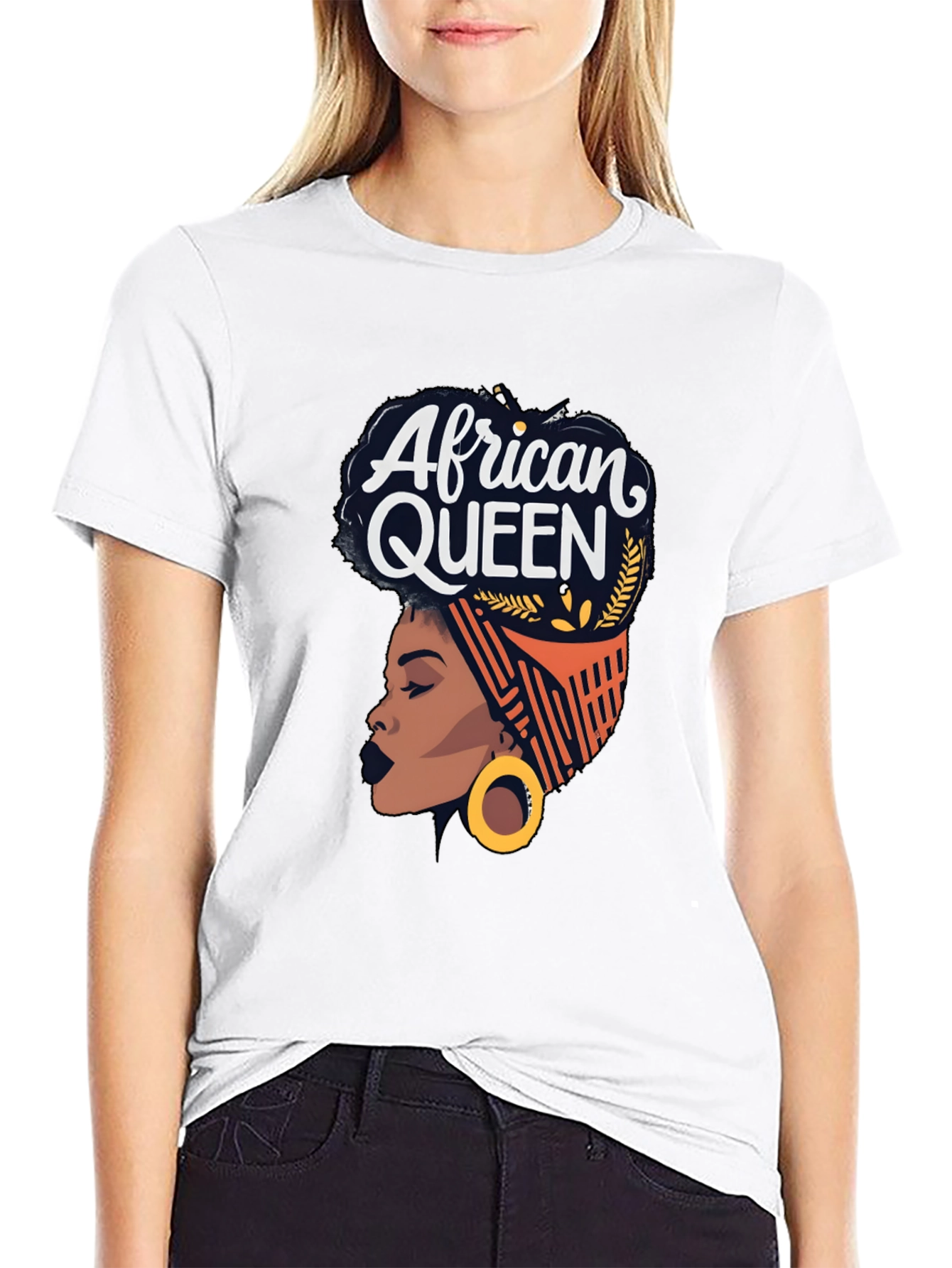 African Queen Graphic T-Shirt - Black