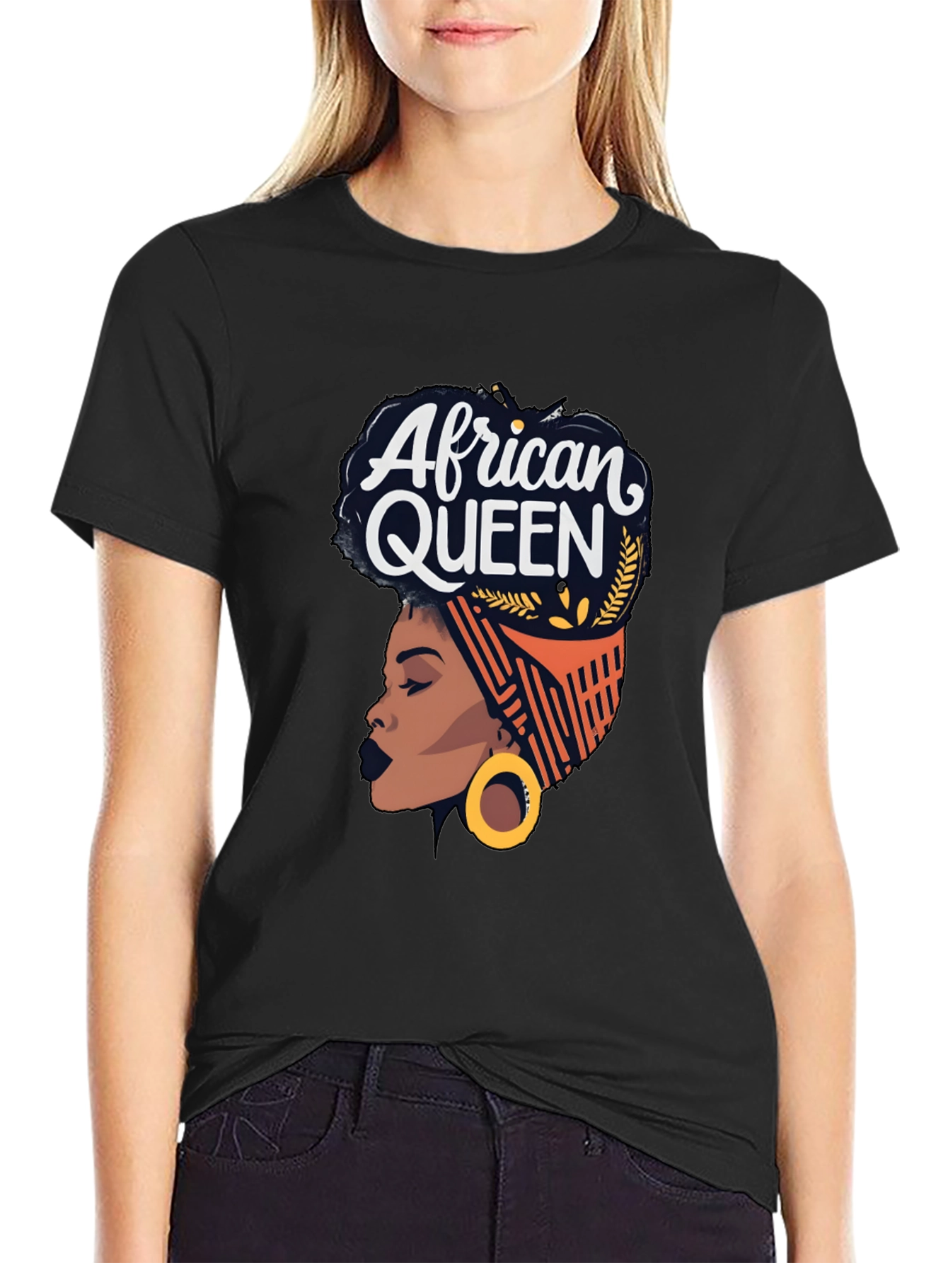 African Queen Graphic T-Shirt - Black