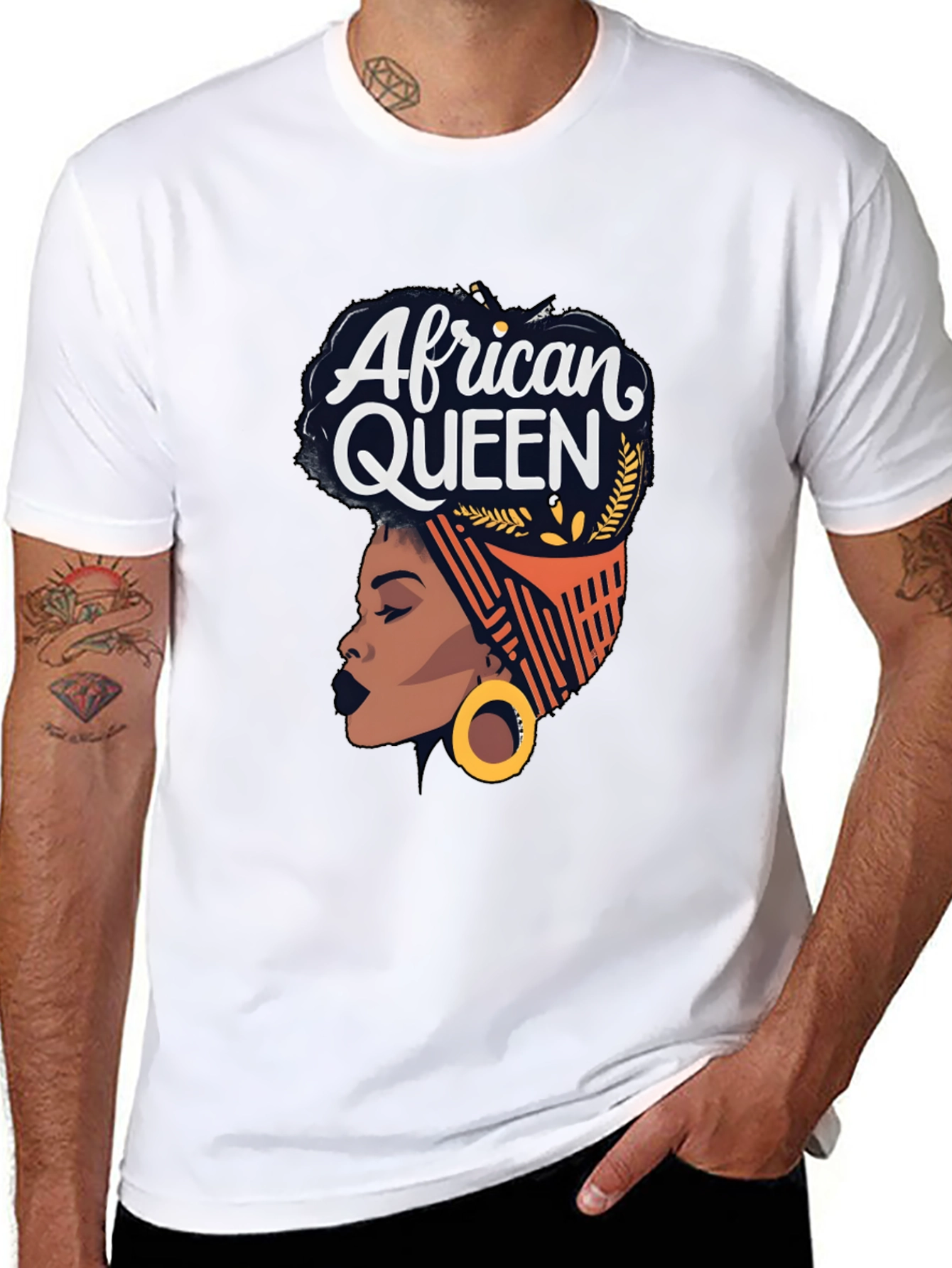 African Queen Graphic T-Shirt - Black
