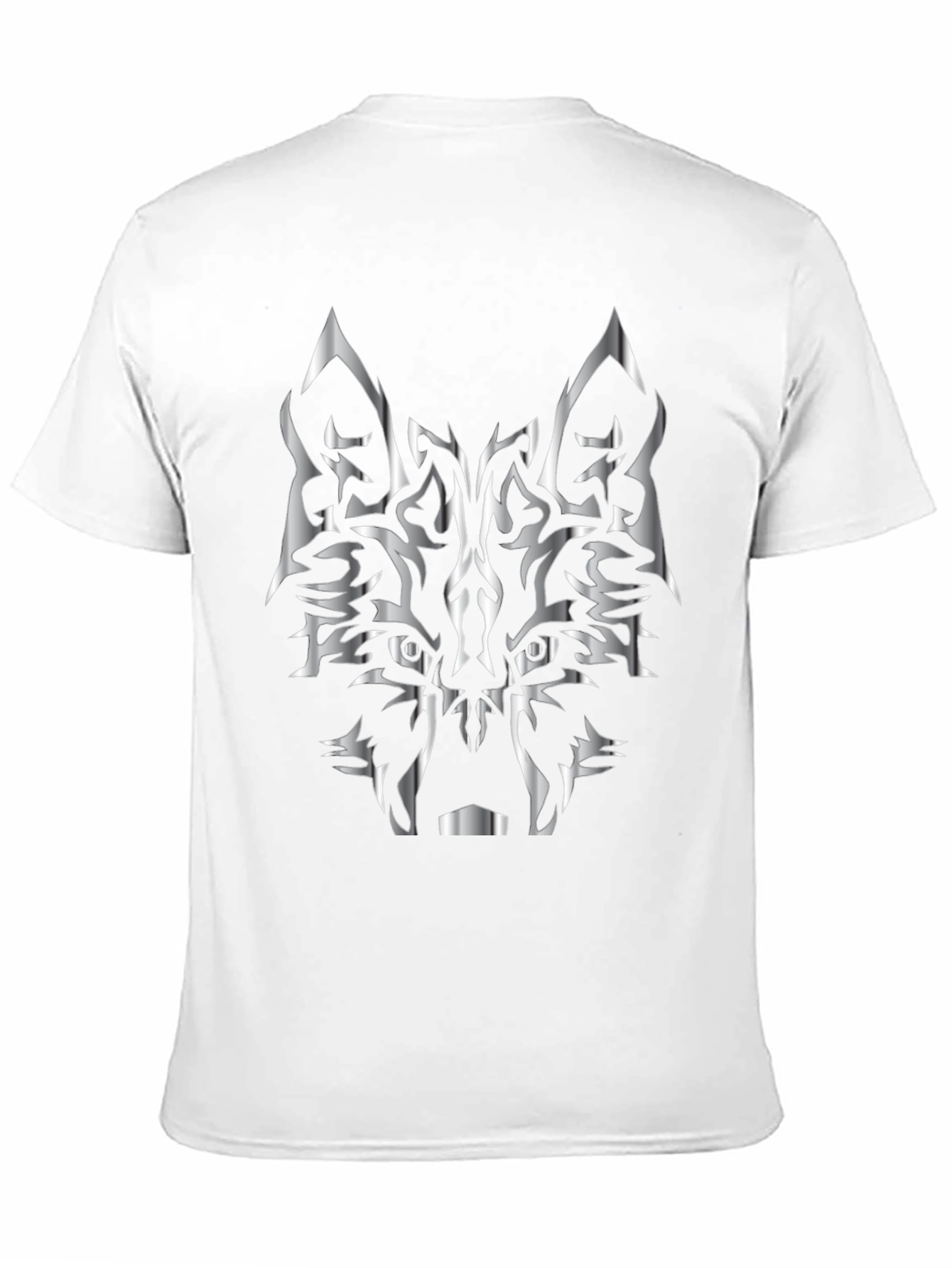 Tribal Wolf Head Graphic Black Tee