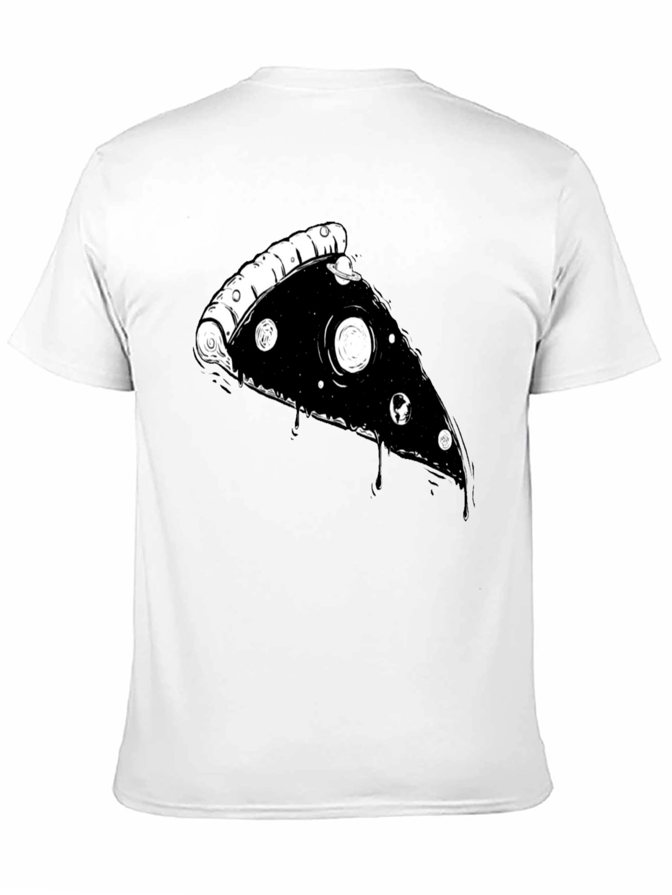 Galaxy Pizza Slice Graphic Tee - Black