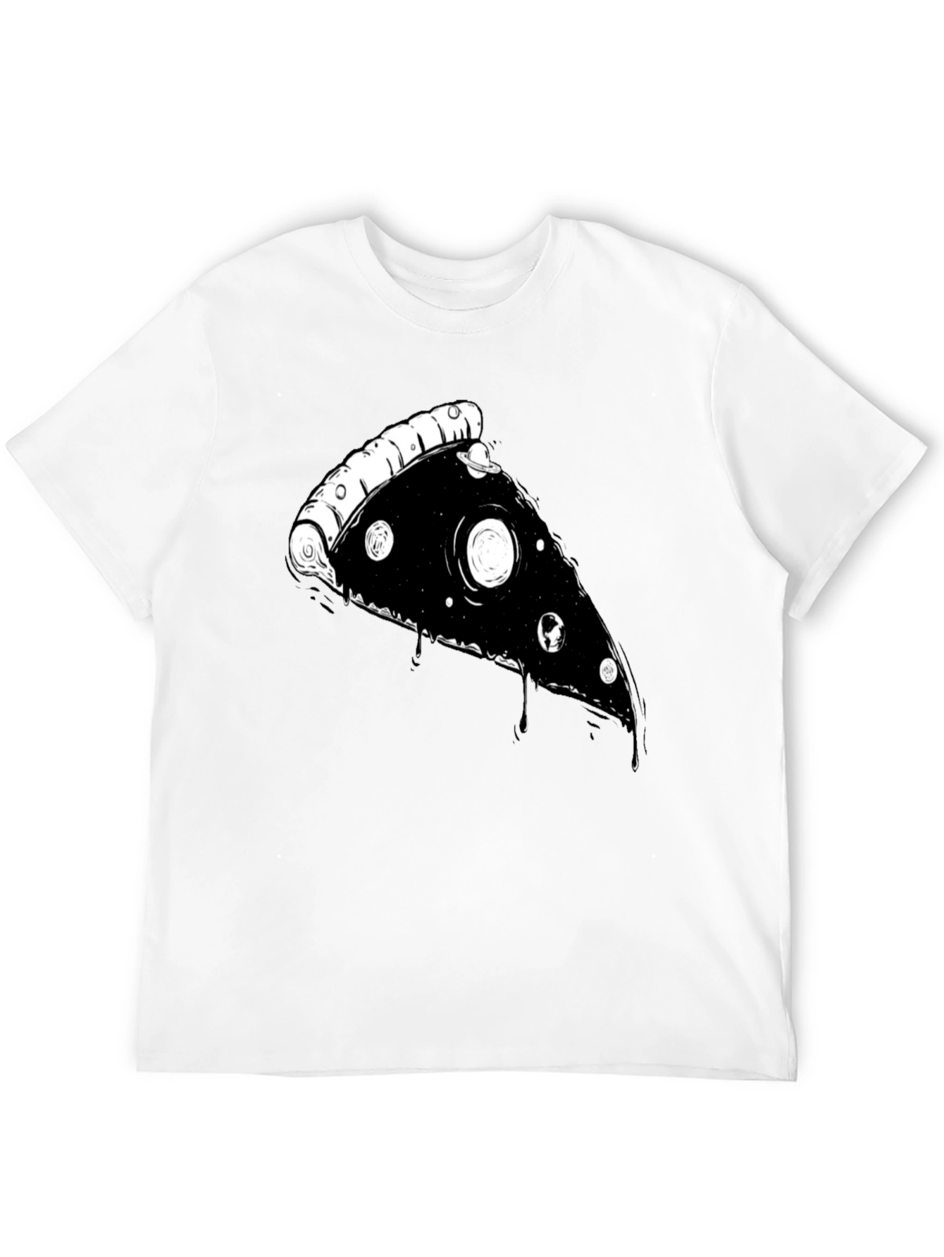 Galaxy Pizza Slice Graphic Tee - Black