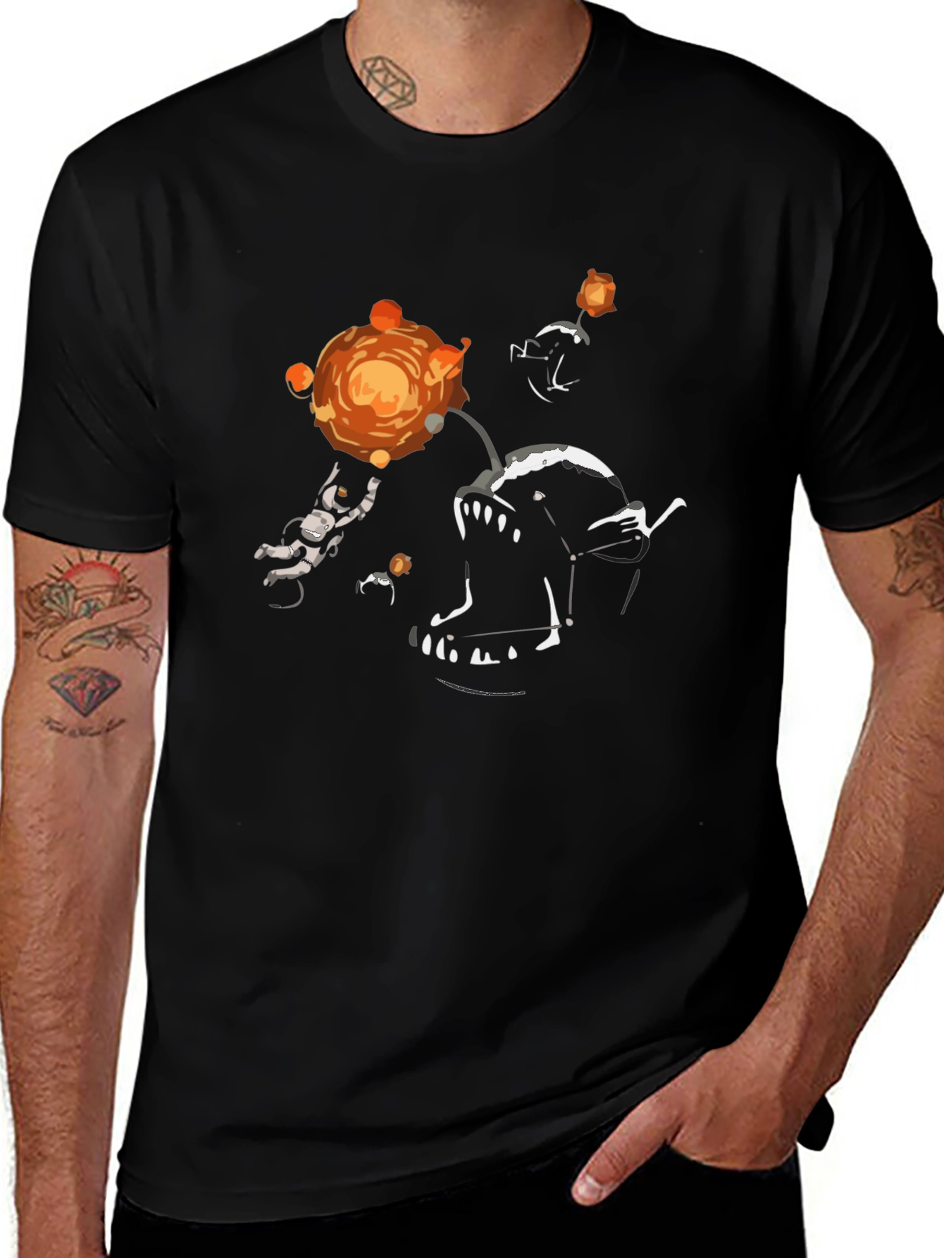 Astronaut & Anglerfish Graphic T-Shirt