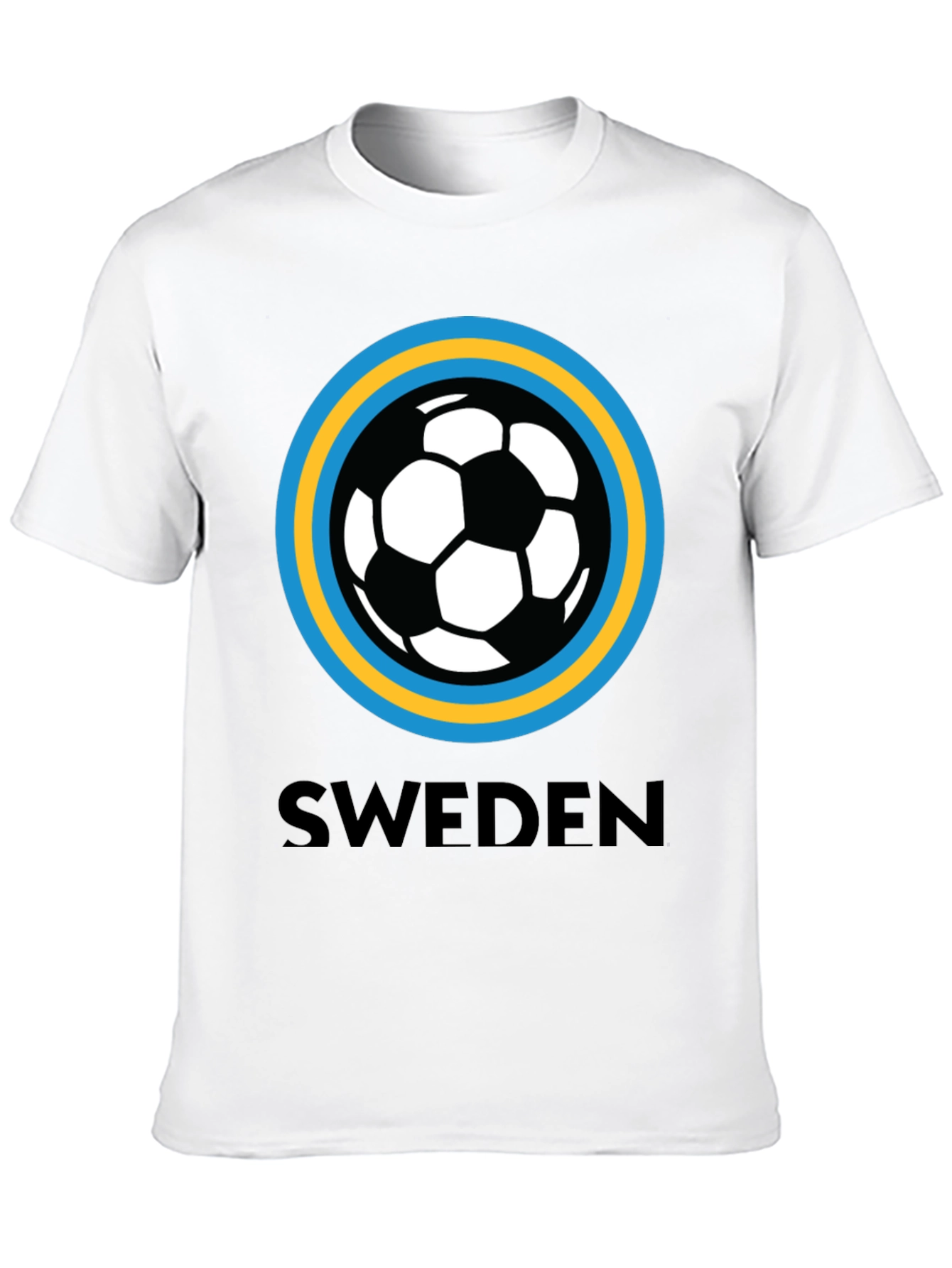 Sweden Soccer T-Shirt - Black Graphic Tee