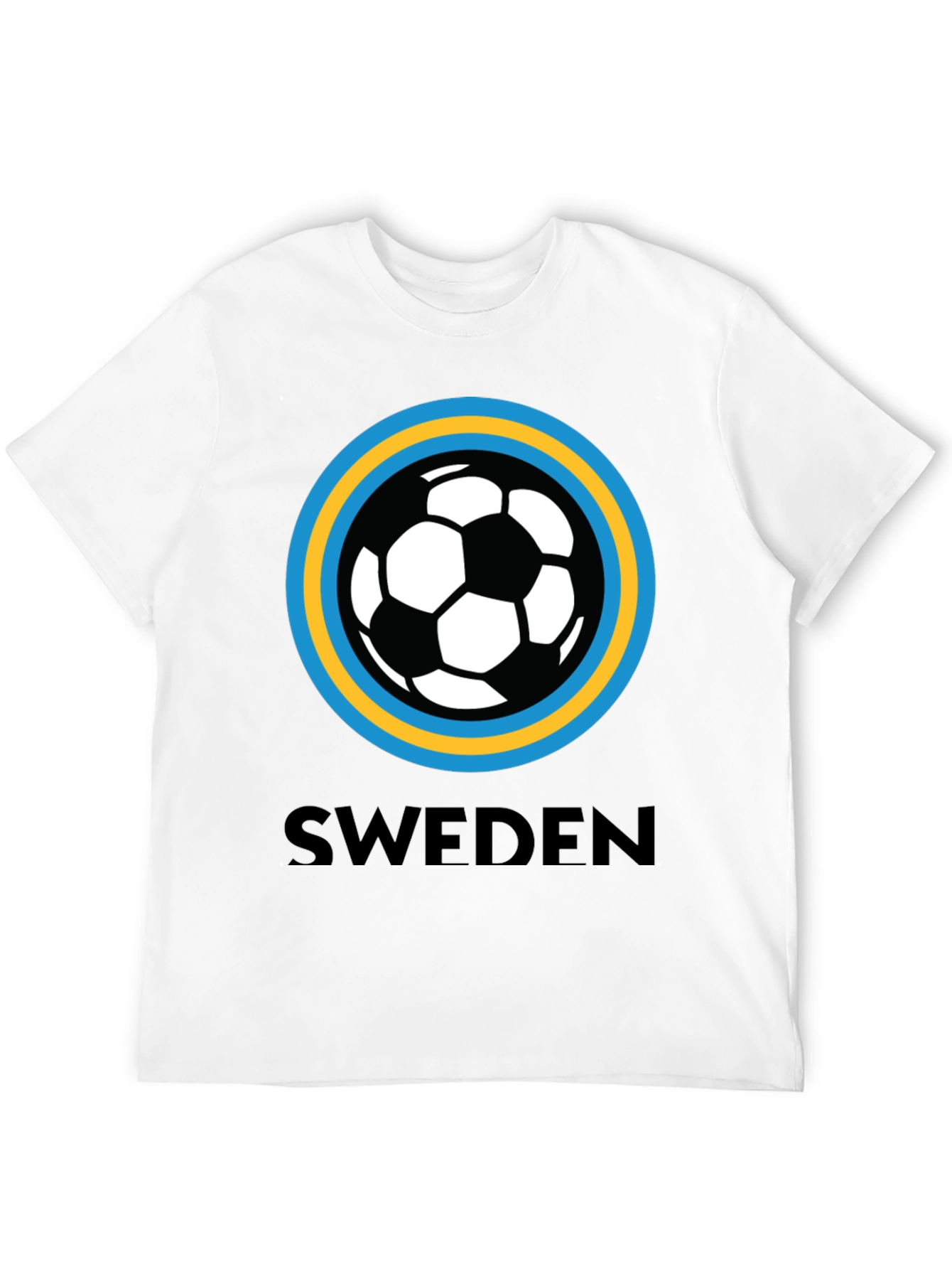 Sweden Soccer T-Shirt - Black Graphic Tee
