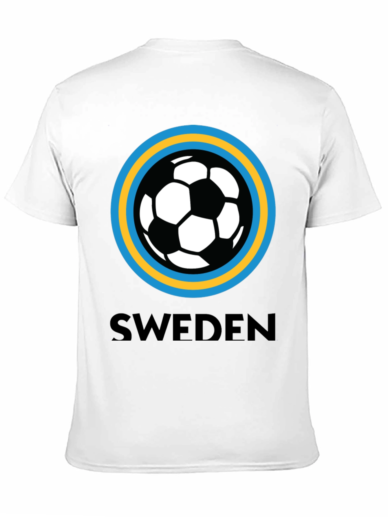 Sweden Soccer T-Shirt - Black Graphic Tee