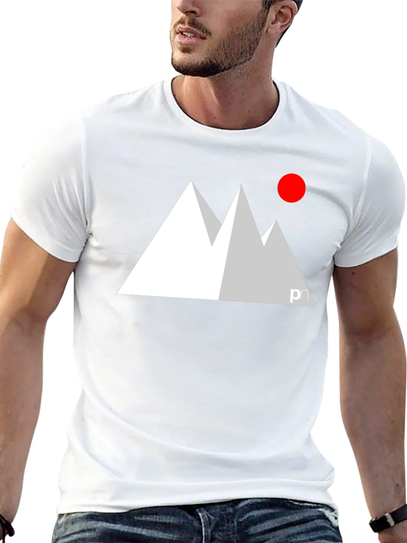 Modern Mountain Graphic Tee - Black