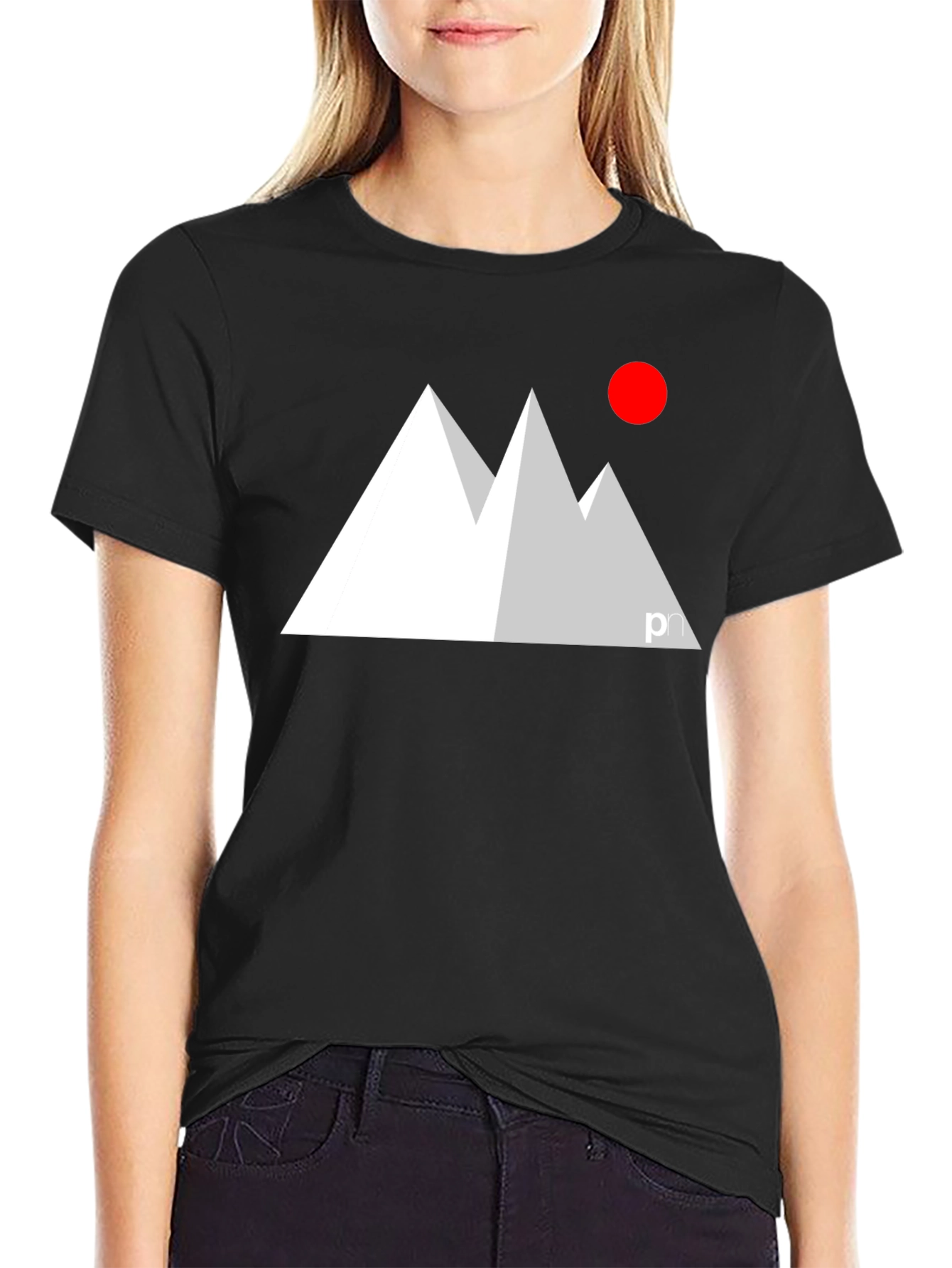 Modern Mountain Graphic Tee - Black