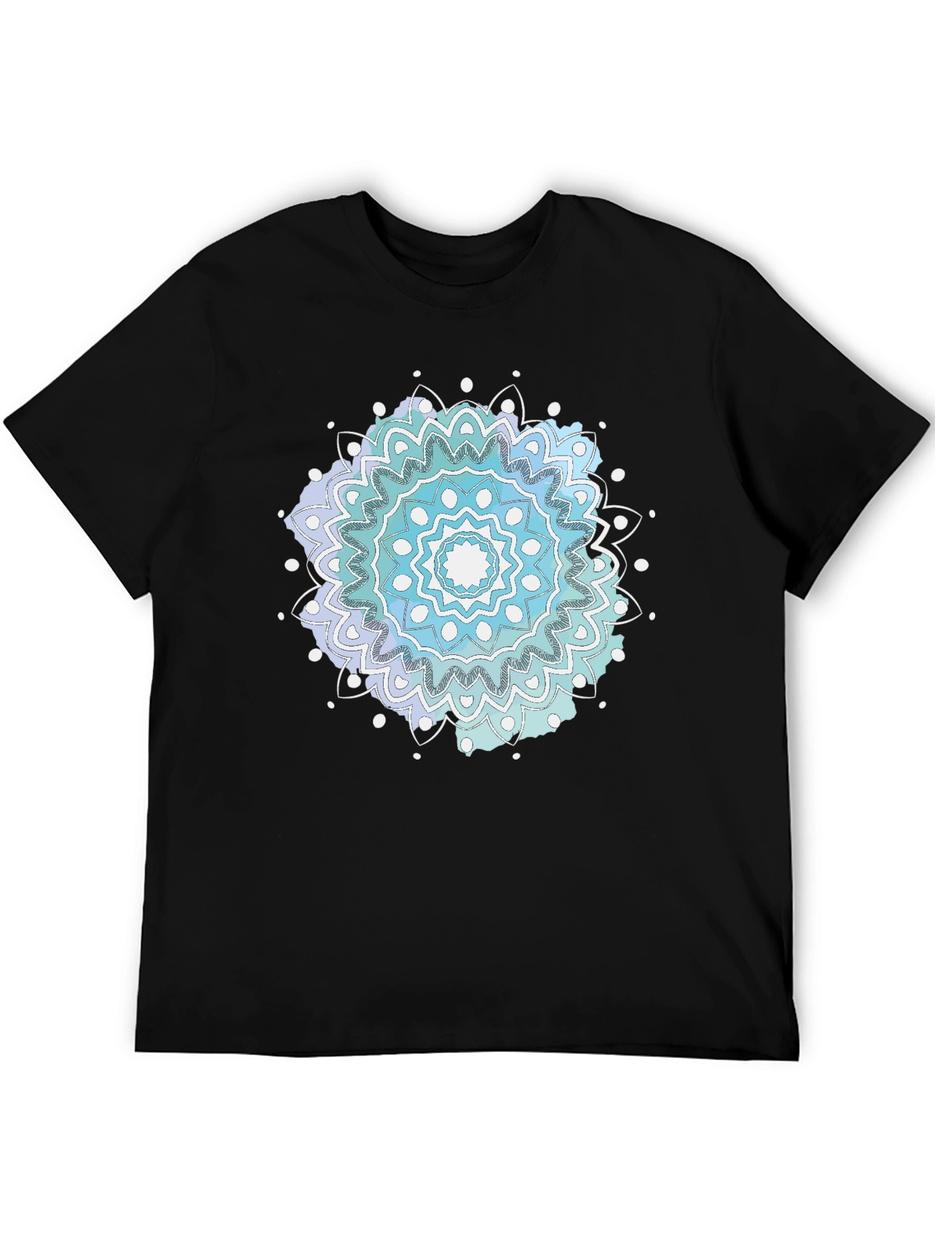 Mens Black Mandala Graphic Tee