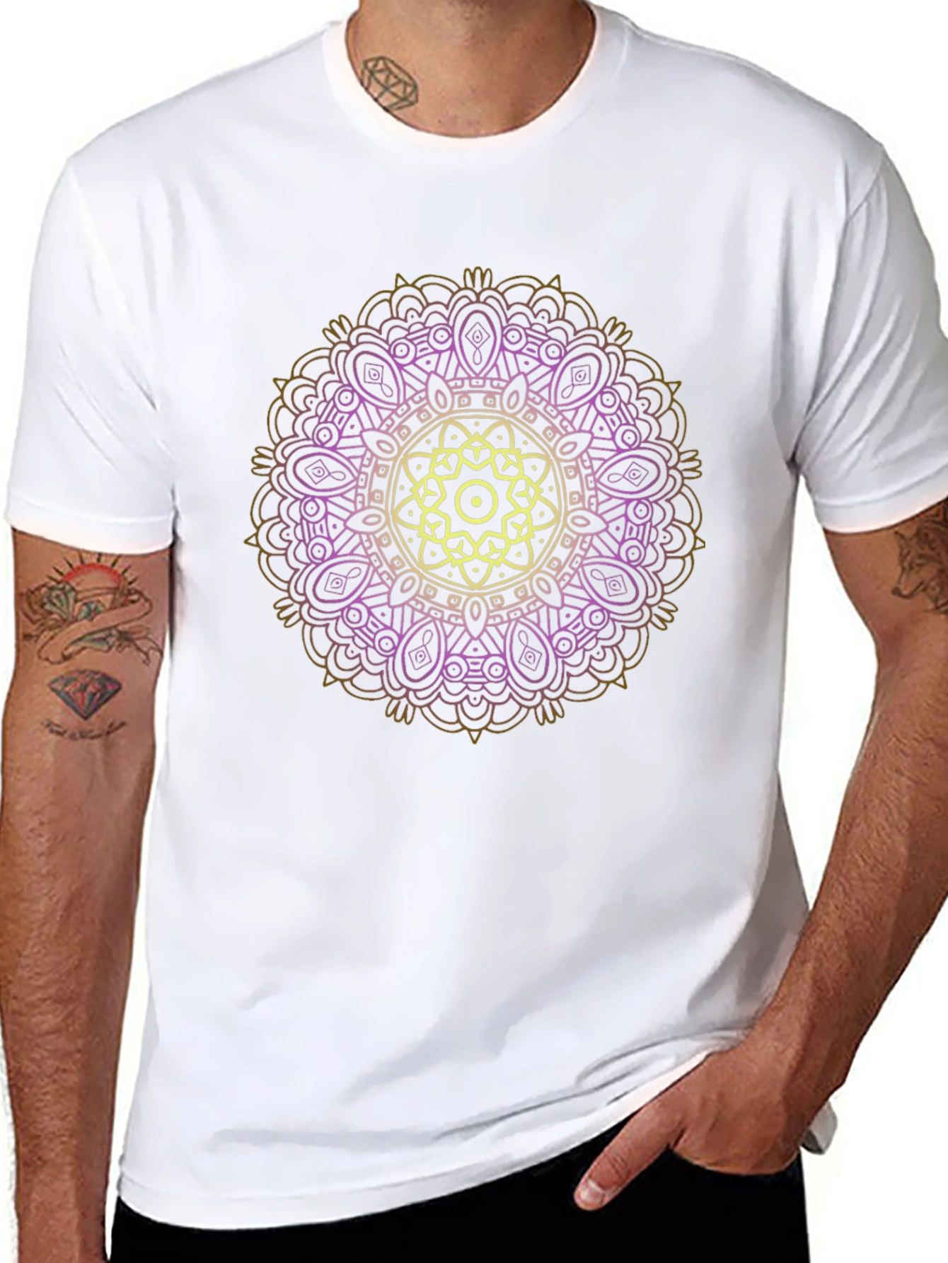 Mandala Graphic Tee - Stylish Black T-Shirt