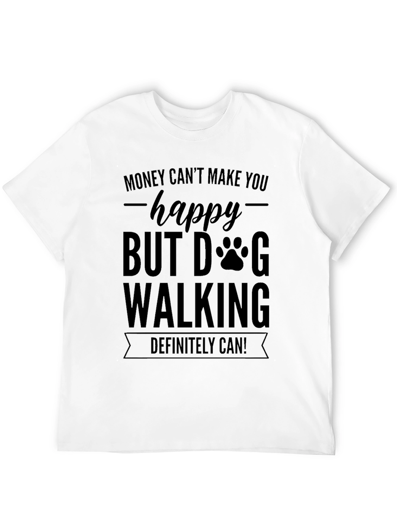 Dog Walking Happy Graphic T-Shirt