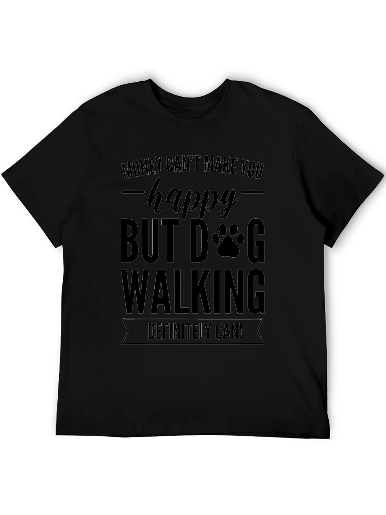 Dog Walking Happy Graphic T-Shirt