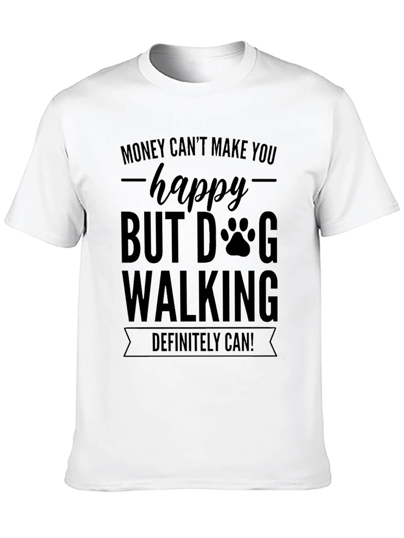 Dog Walking Happy Graphic T-Shirt