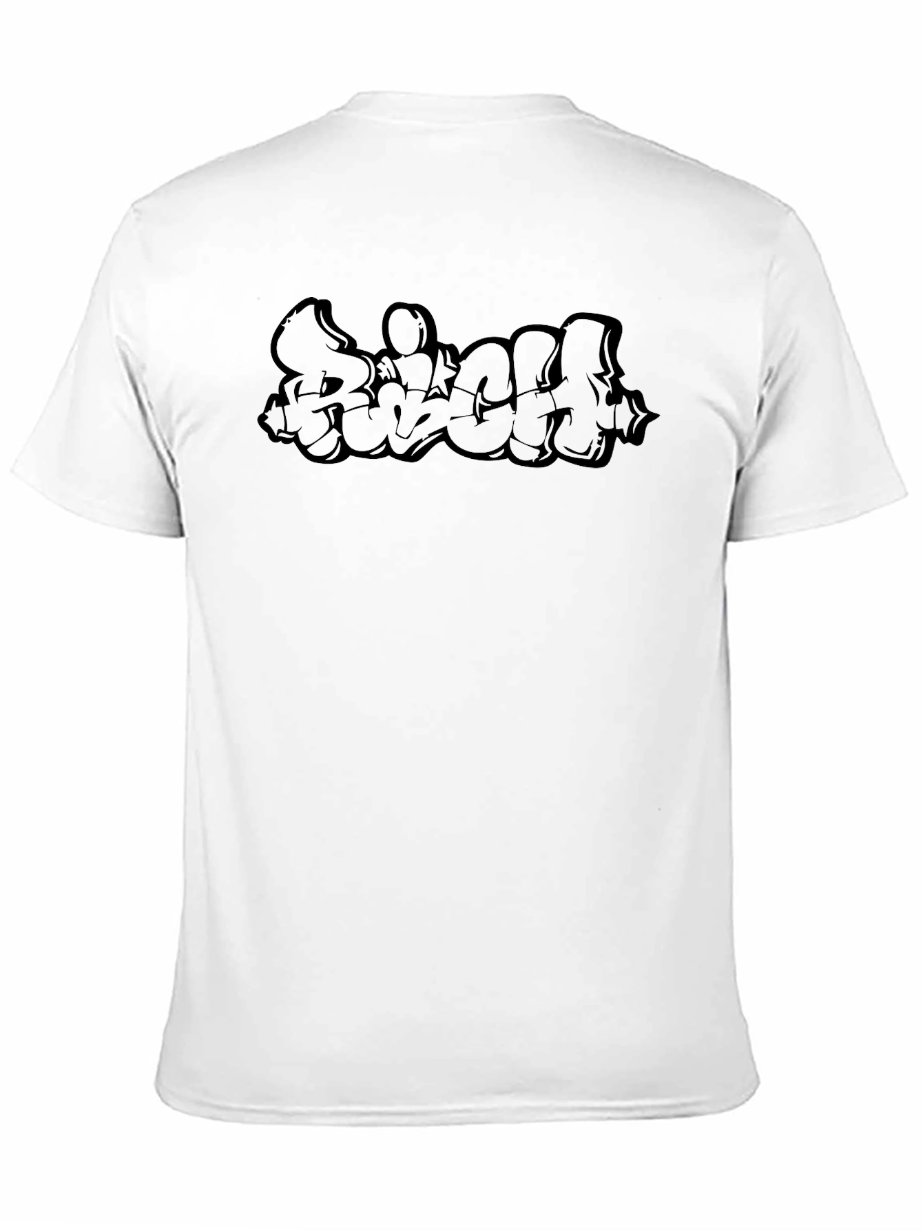 Black Graphic Tee - Graffiti Style Print