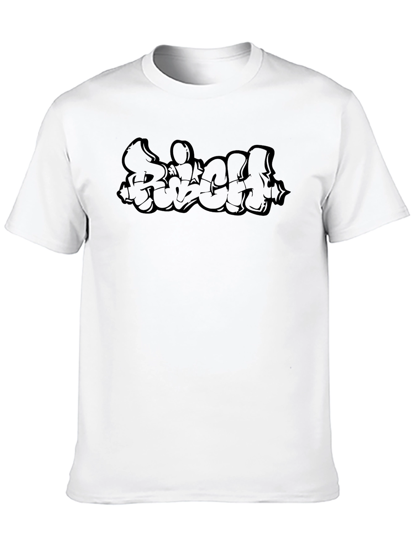 Black Graphic Tee - Graffiti Style Print