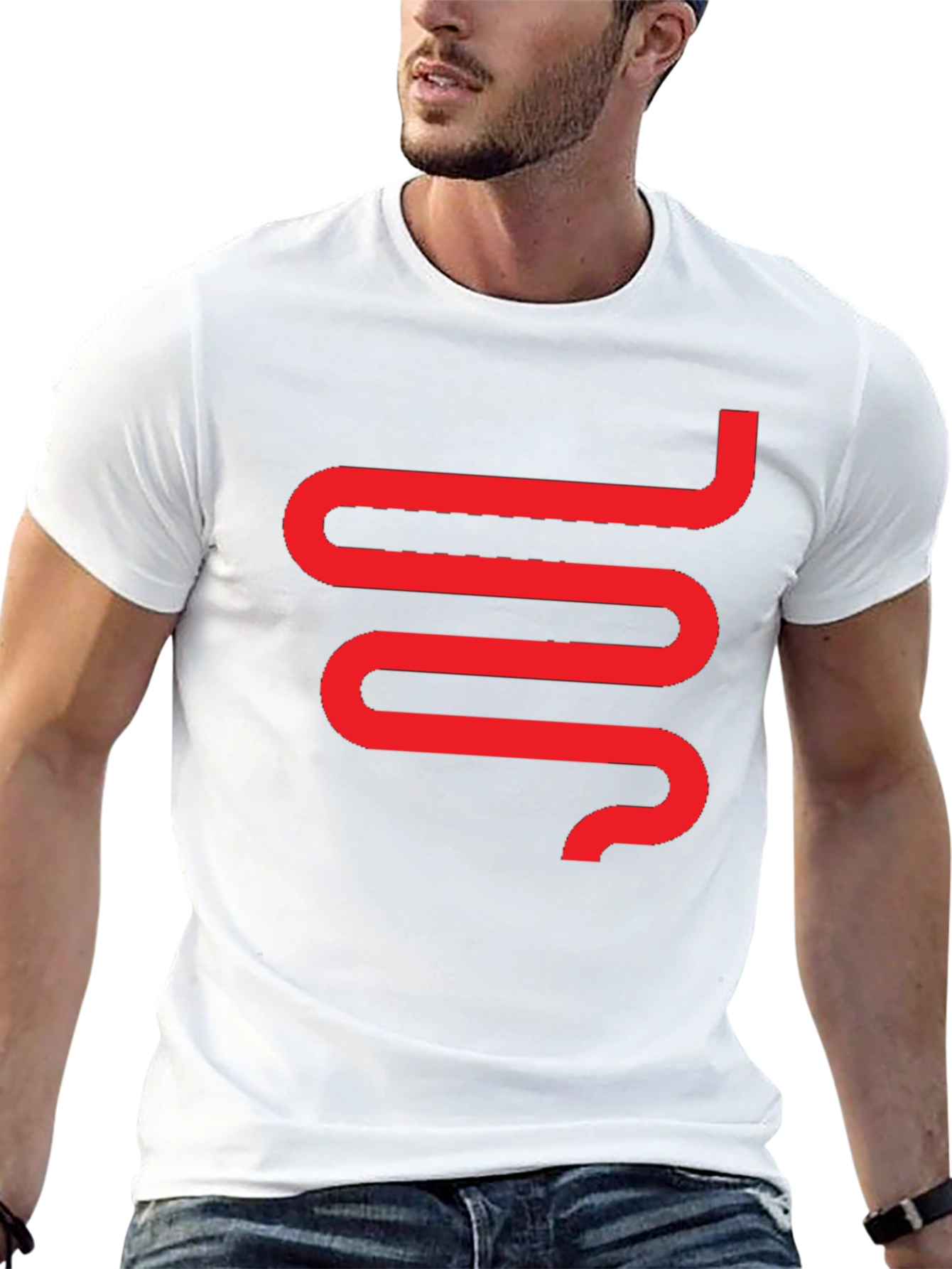 Modern Snake Graphic Tee - Black Cotton T-Shirt