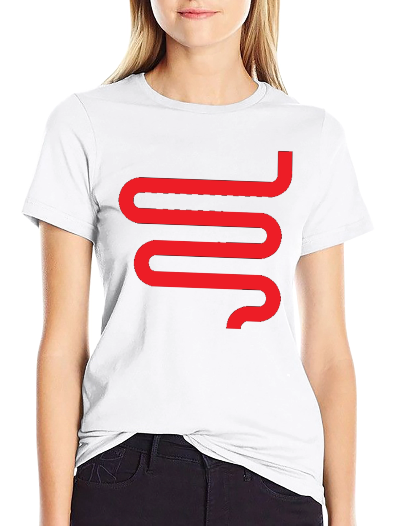 Modern Snake Graphic Tee - Black Cotton T-Shirt