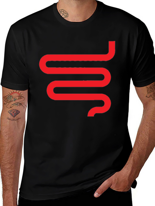 Modern Snake Graphic Tee - Black Cotton T-Shirt