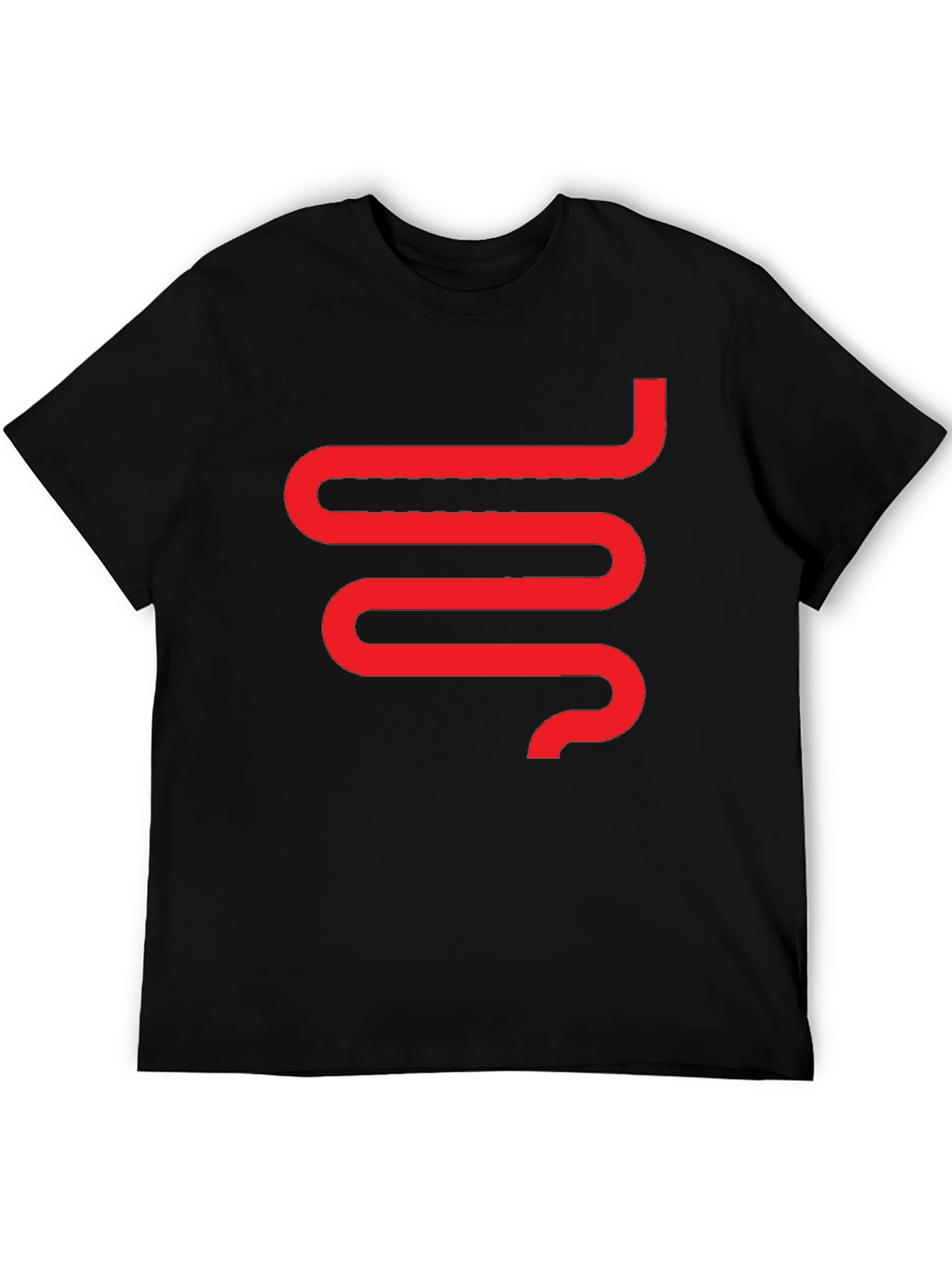 Modern Snake Graphic Tee - Black Cotton T-Shirt