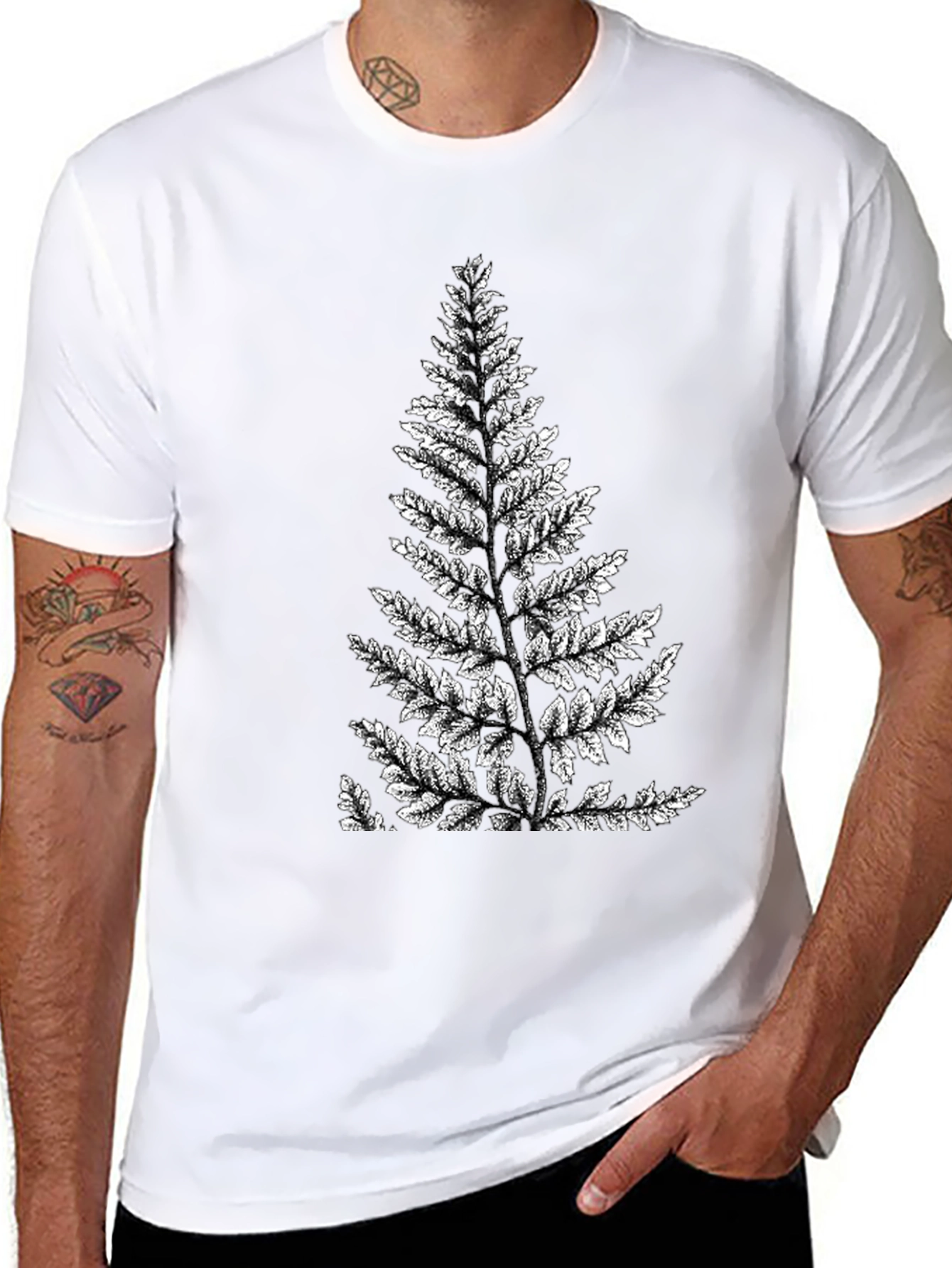 Fern Print Graphic Tee - Nature Inspired Shirt