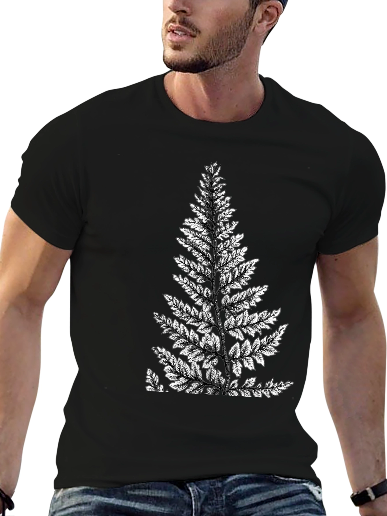 Fern Print Graphic Tee - Nature Inspired Shirt
