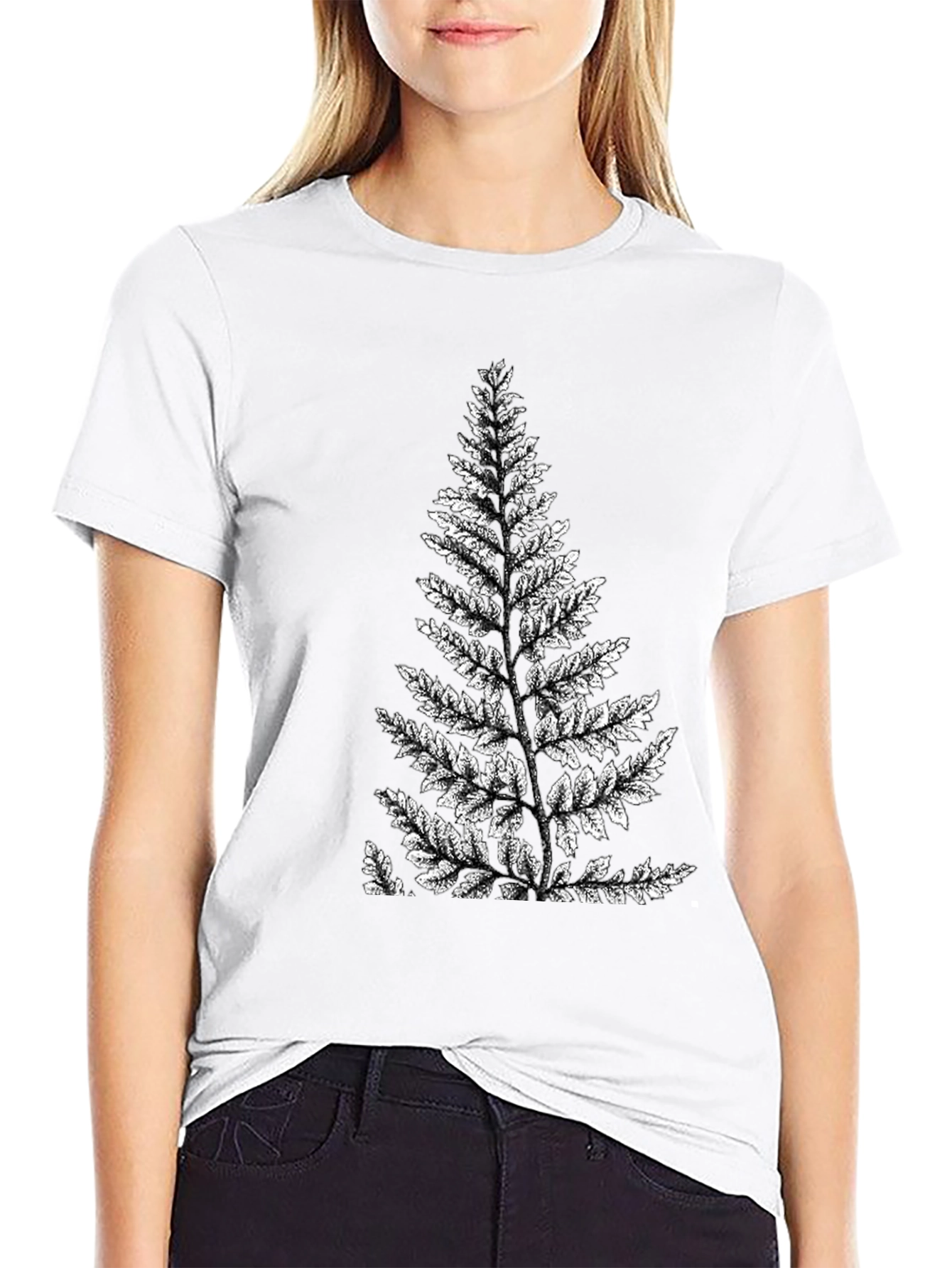 Fern Print Graphic Tee - Nature Inspired Shirt