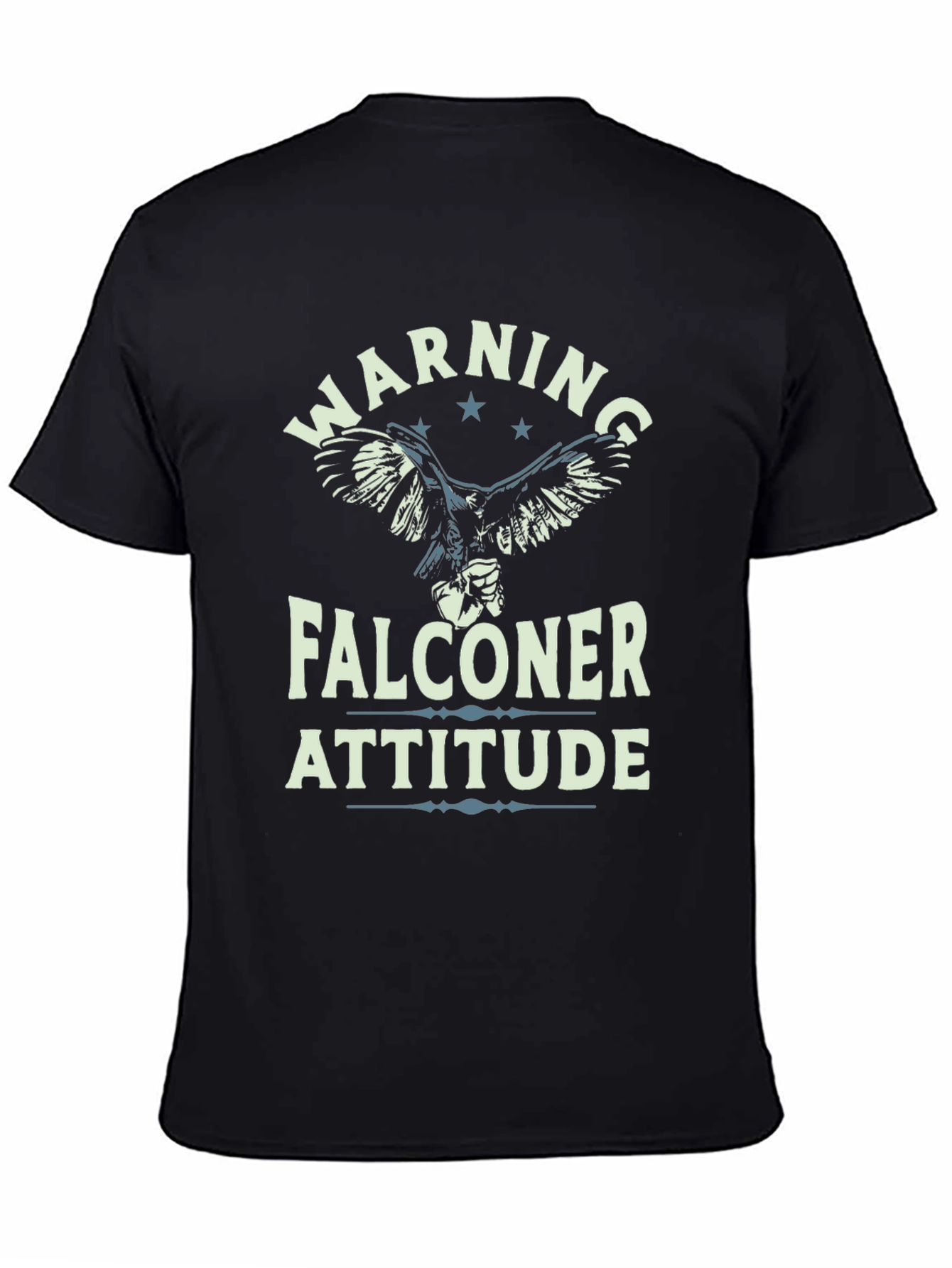 Warning Falconer Attitude Black T-Shirt