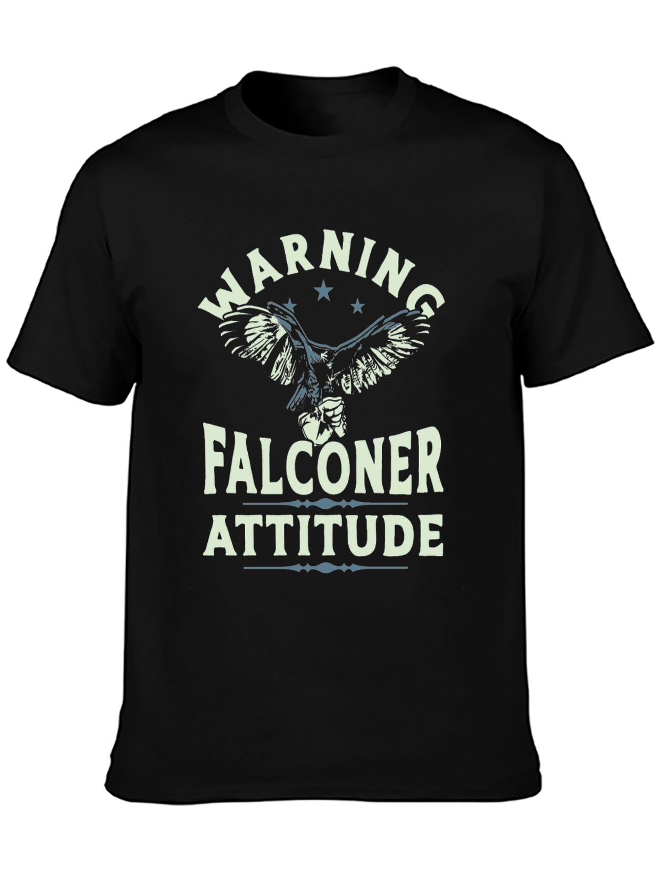 Warning Falconer Attitude Black T-Shirt