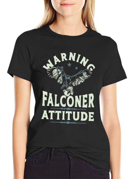 Warning Falconer Attitude Black T-Shirt