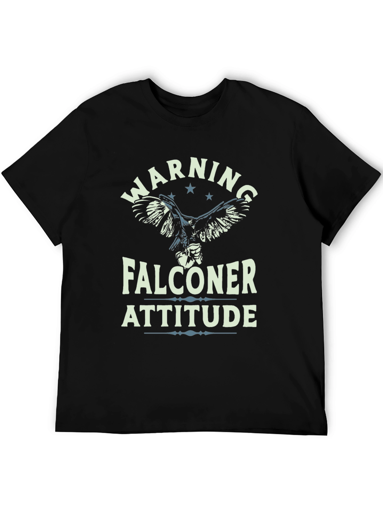 Warning Falconer Attitude Black T-Shirt
