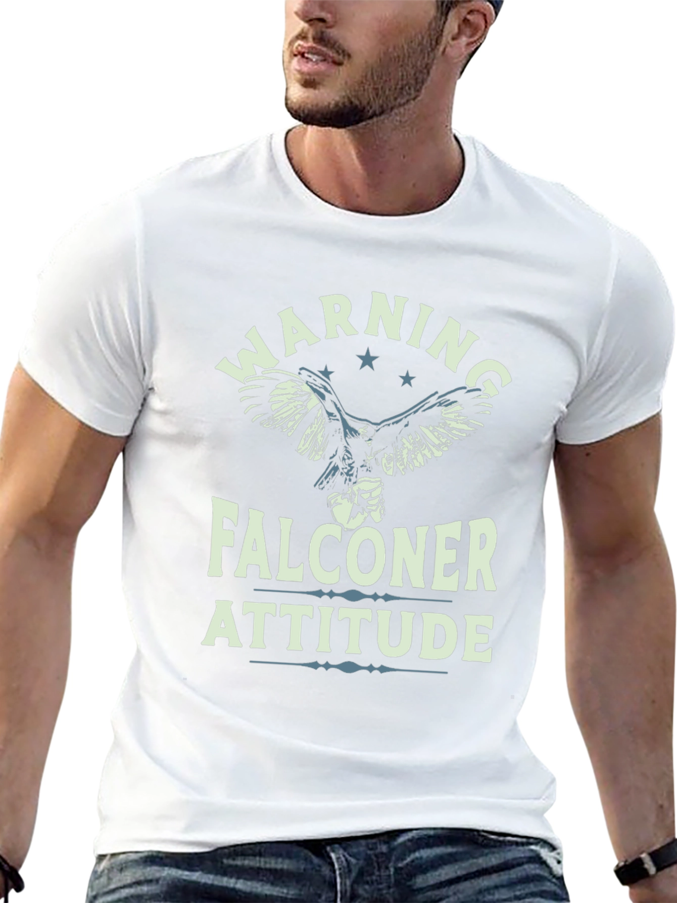 Warning Falconer Attitude Black T-Shirt