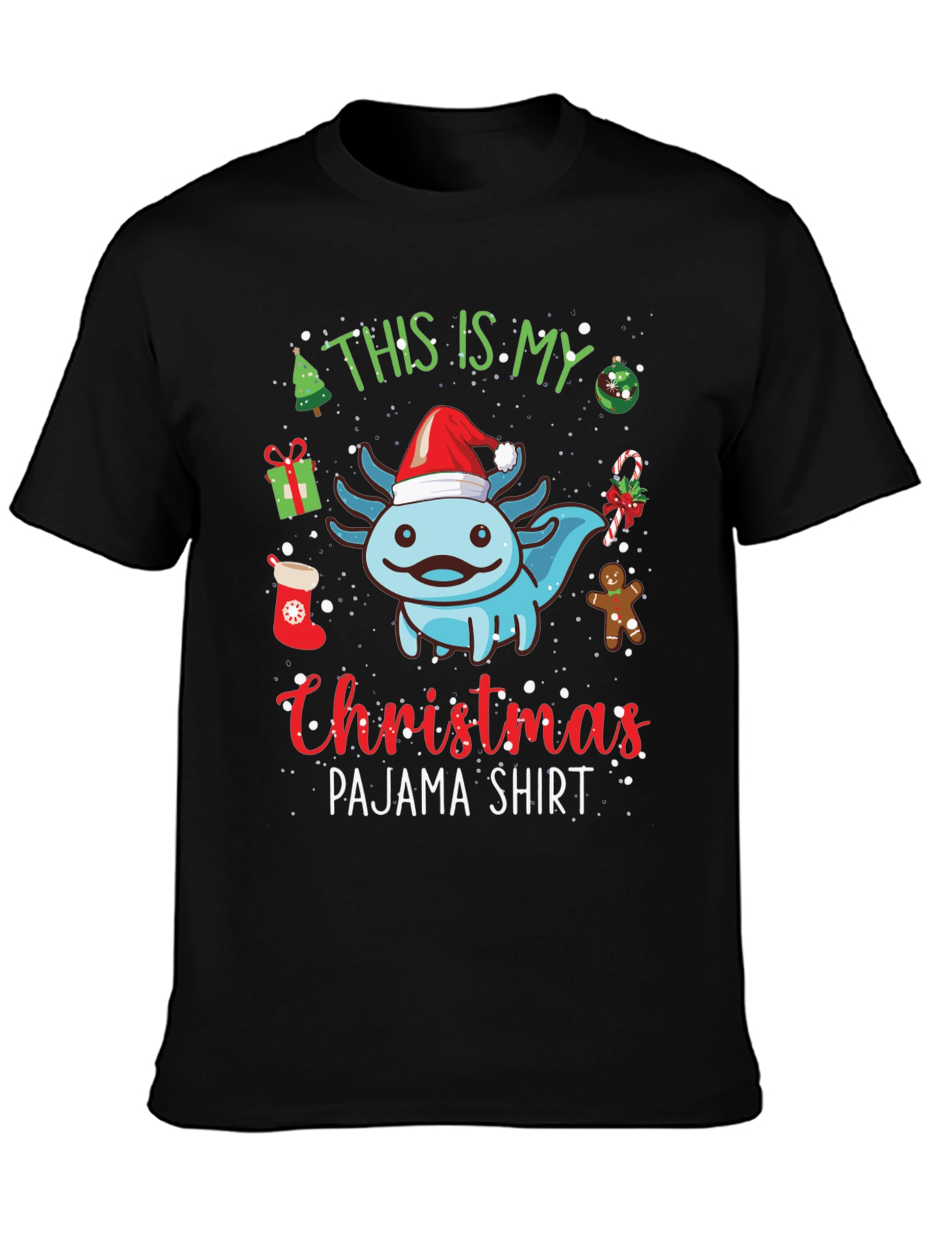 Christmas Axolotl Pajama T-Shirt