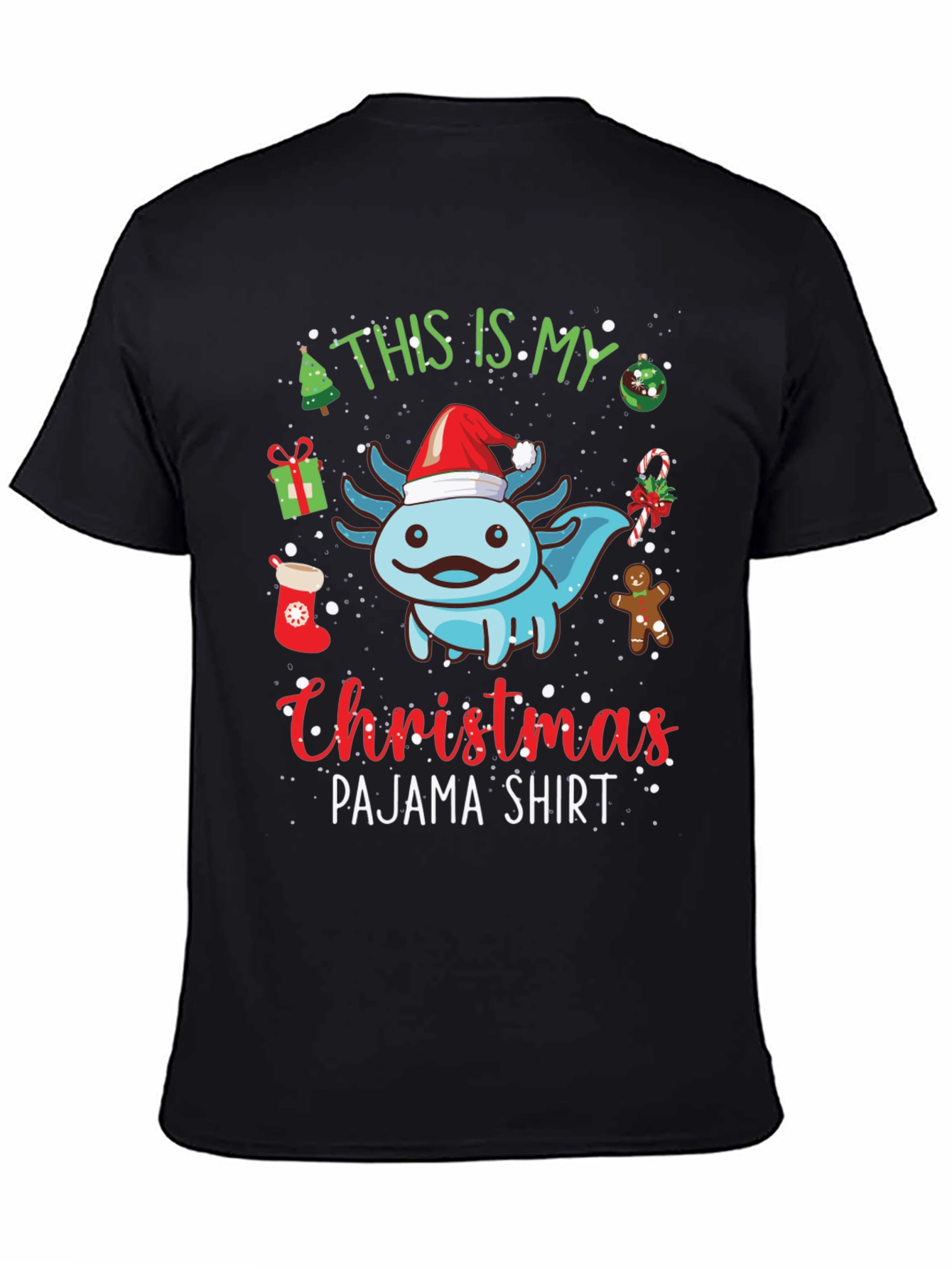 Christmas Axolotl Pajama T-Shirt