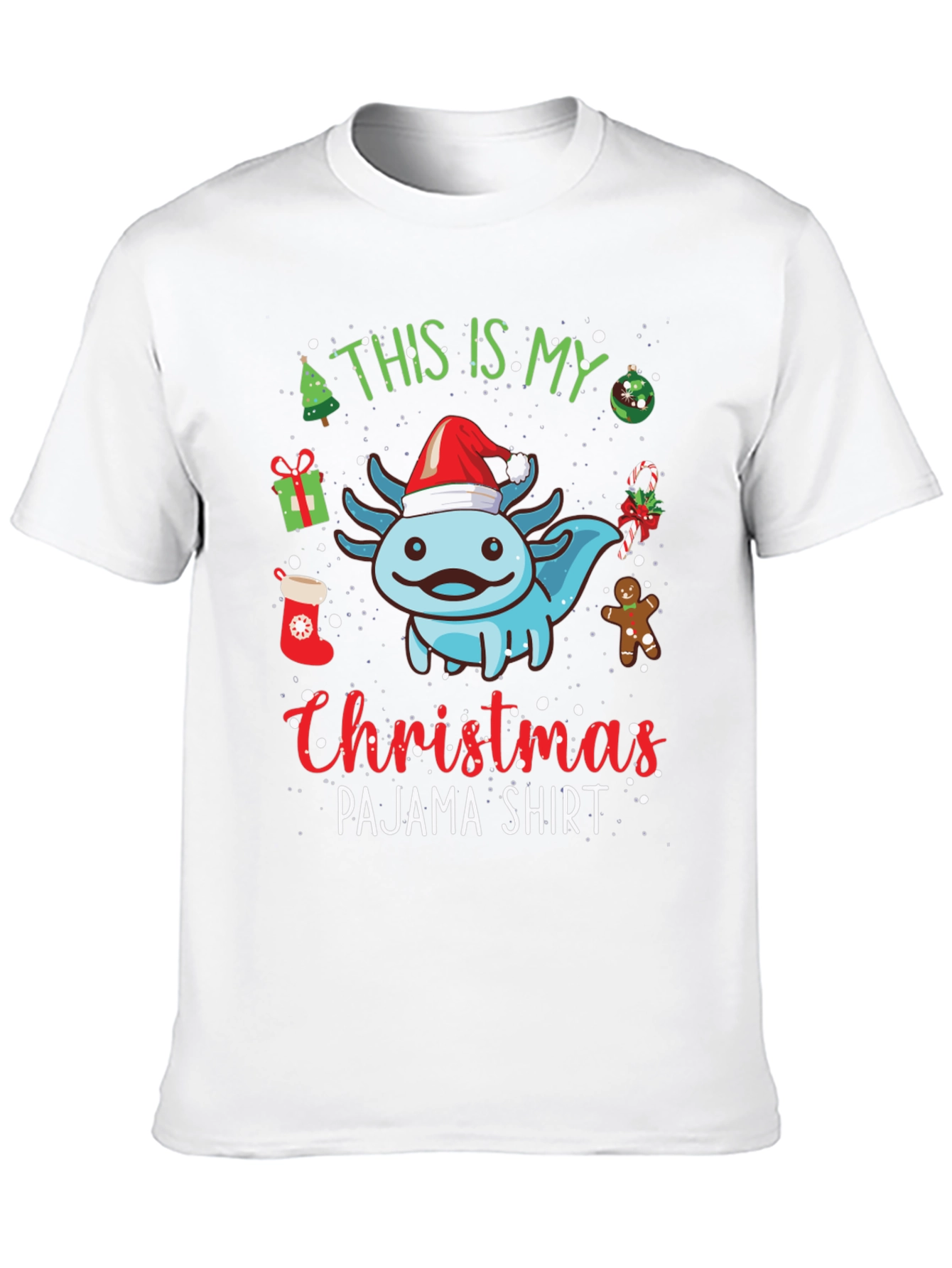 Christmas Axolotl Pajama T-Shirt