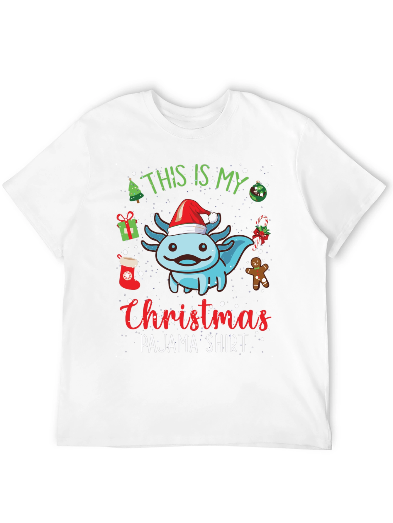 Christmas Axolotl Pajama T-Shirt