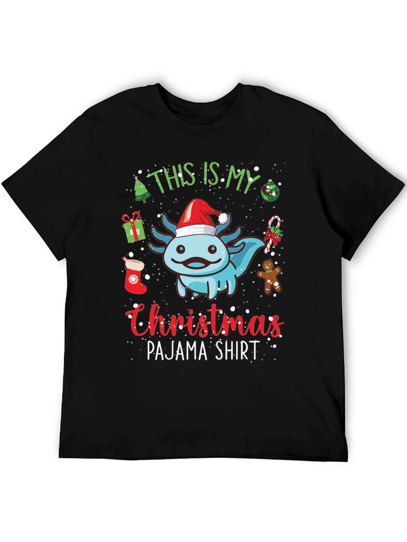Christmas Axolotl Pajama T-Shirt
