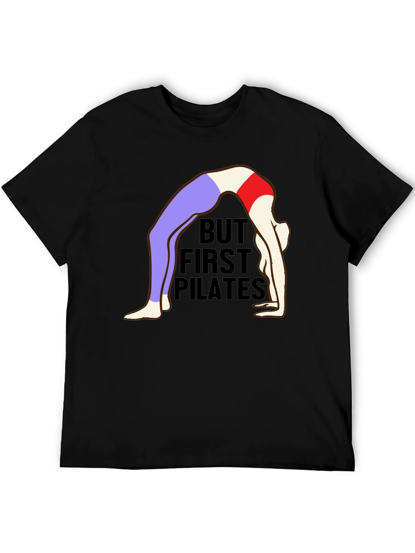 But First Pilates Black Graphic T-Shirt