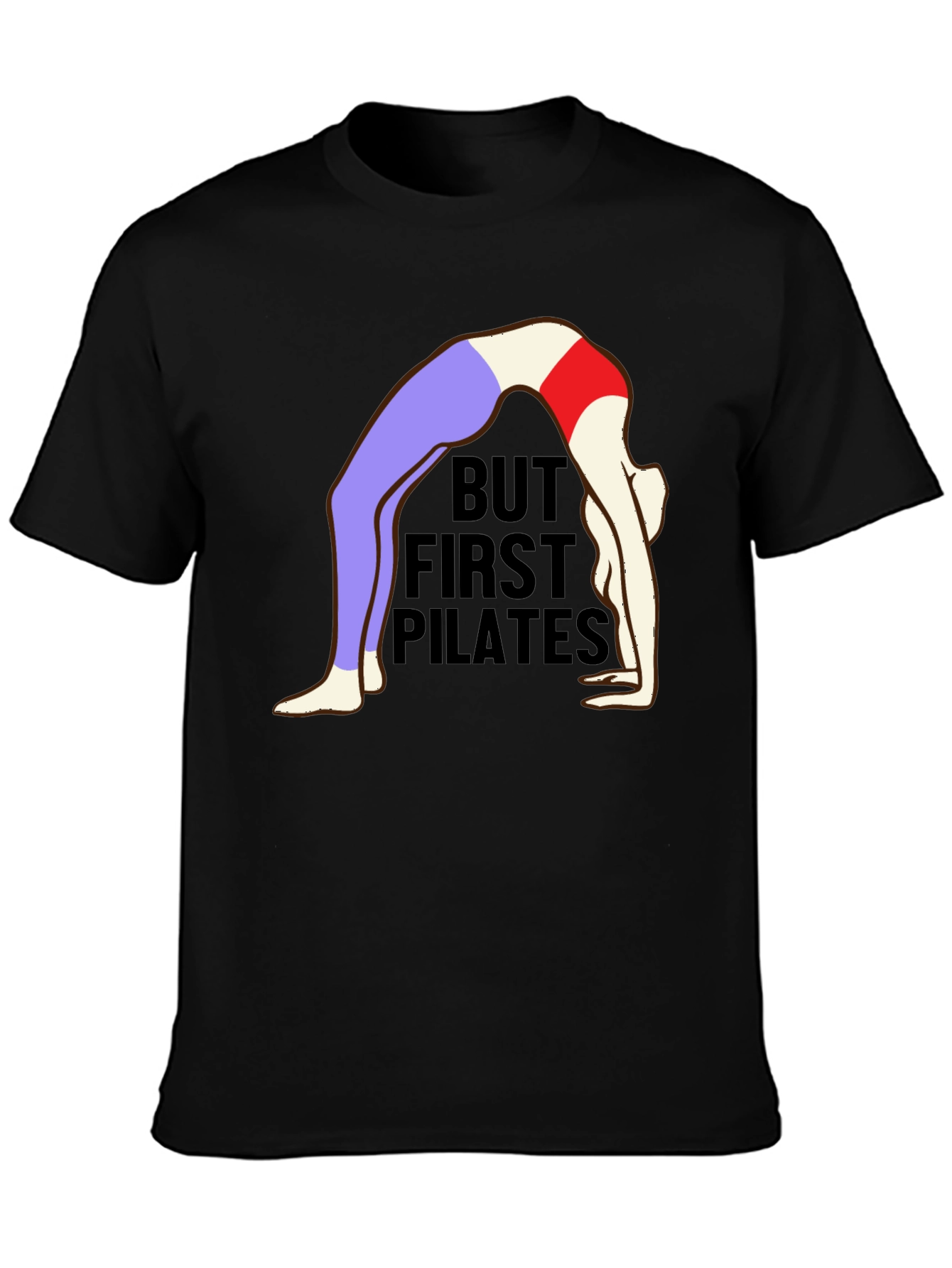 But First Pilates Black Graphic T-Shirt