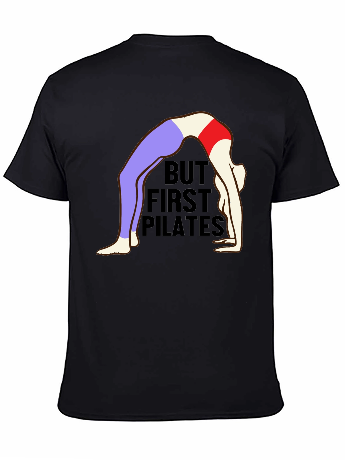 But First Pilates Black Graphic T-Shirt