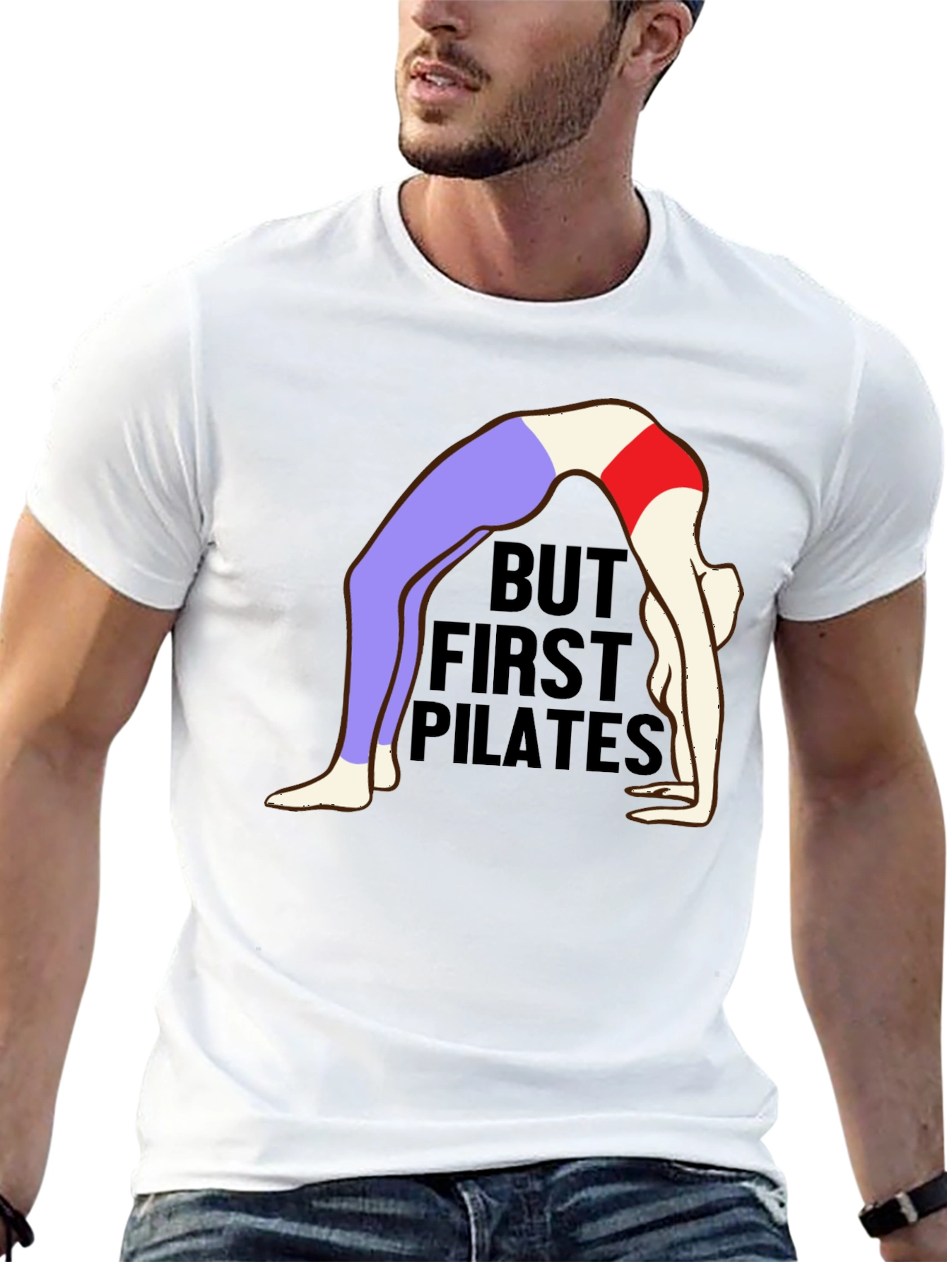 But First Pilates Black Graphic T-Shirt