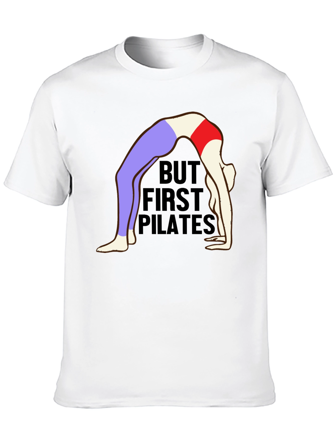 But First Pilates Black Graphic T-Shirt
